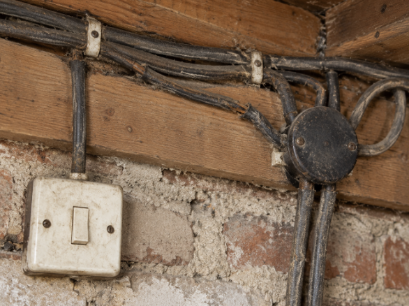 Old electrical wiring in a domestic property