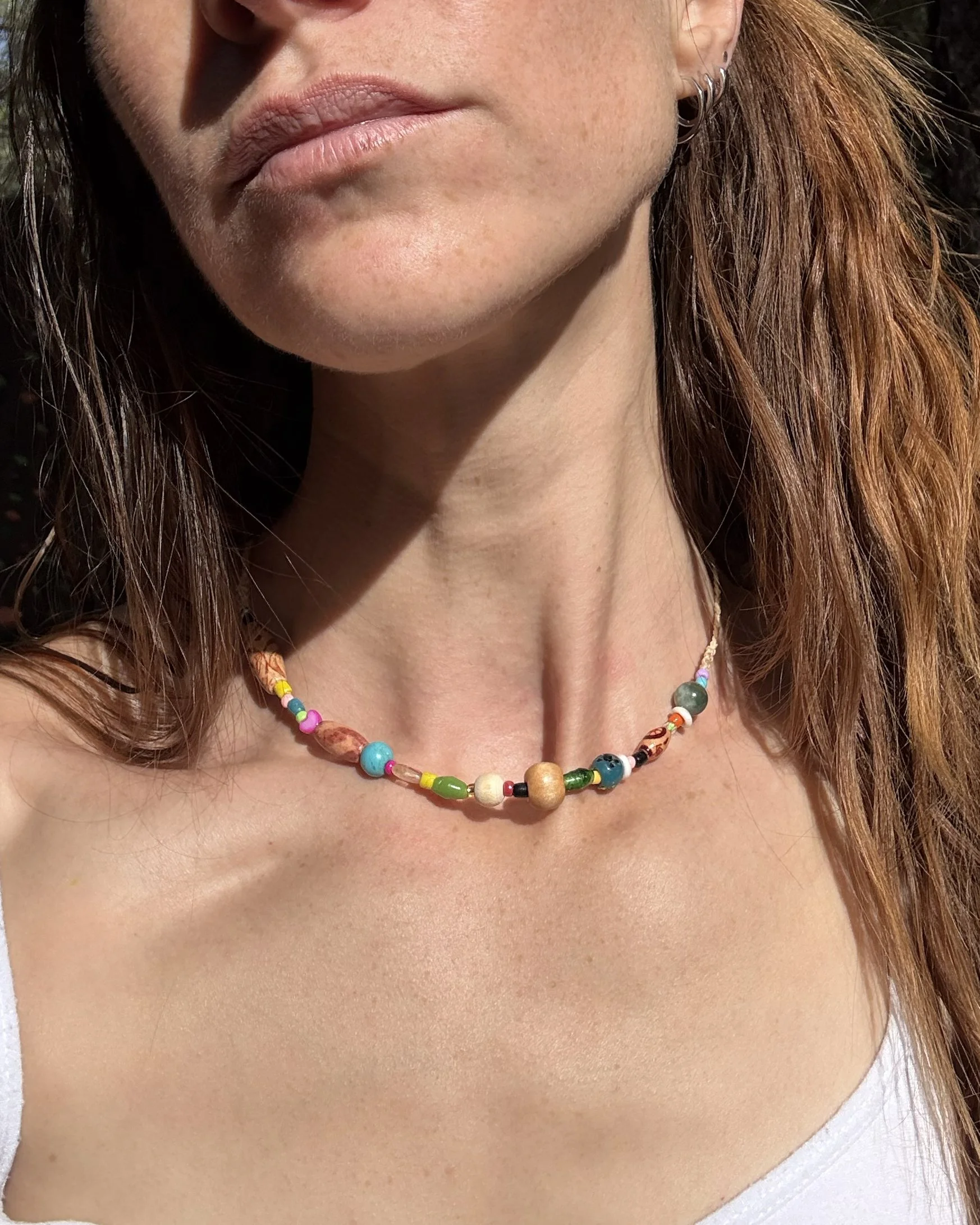 Shell and Stone Adjustable Necklace