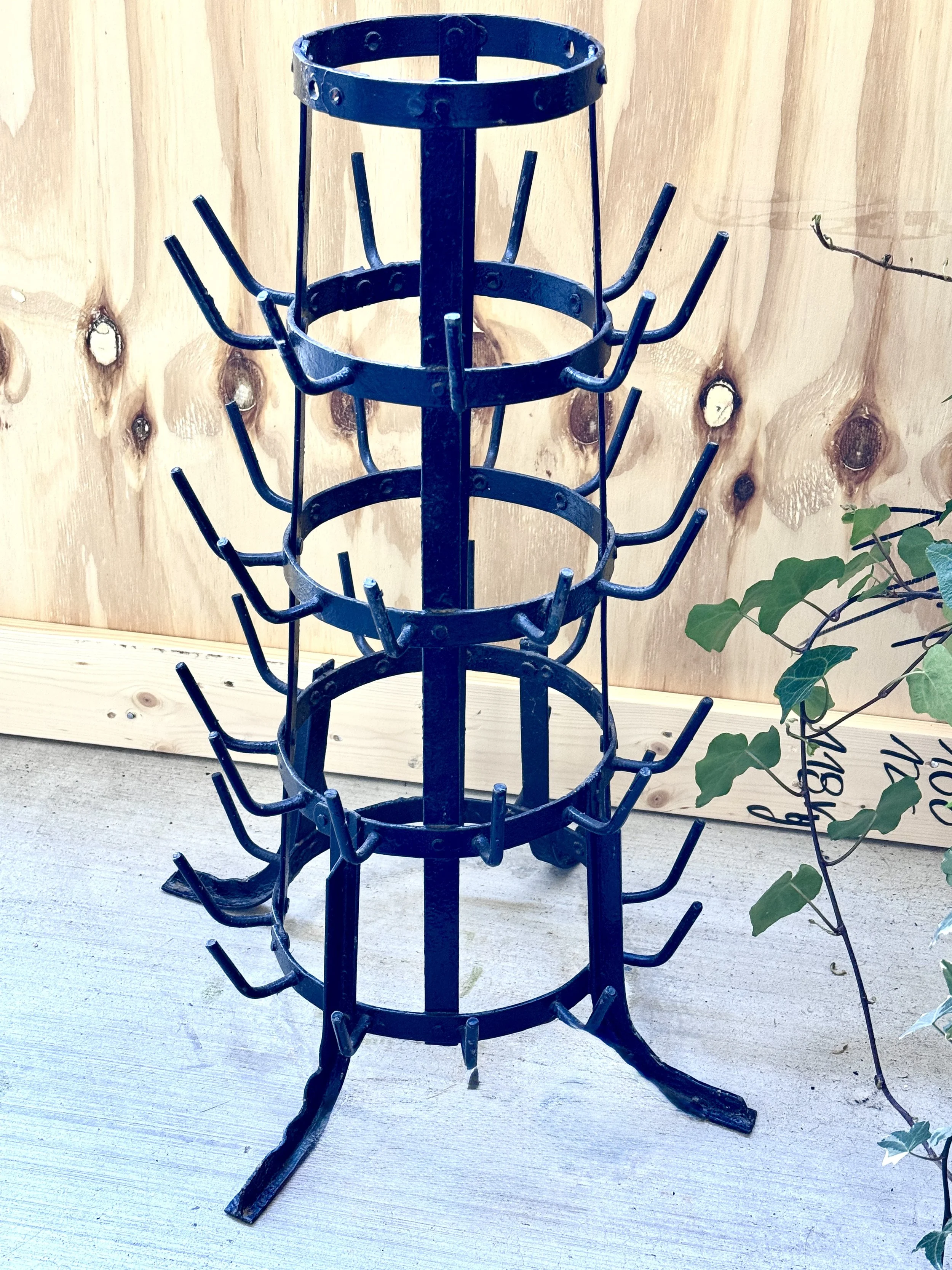 French Iron Bottle Drying Rack (Egouttoir, c. 1880-1920)