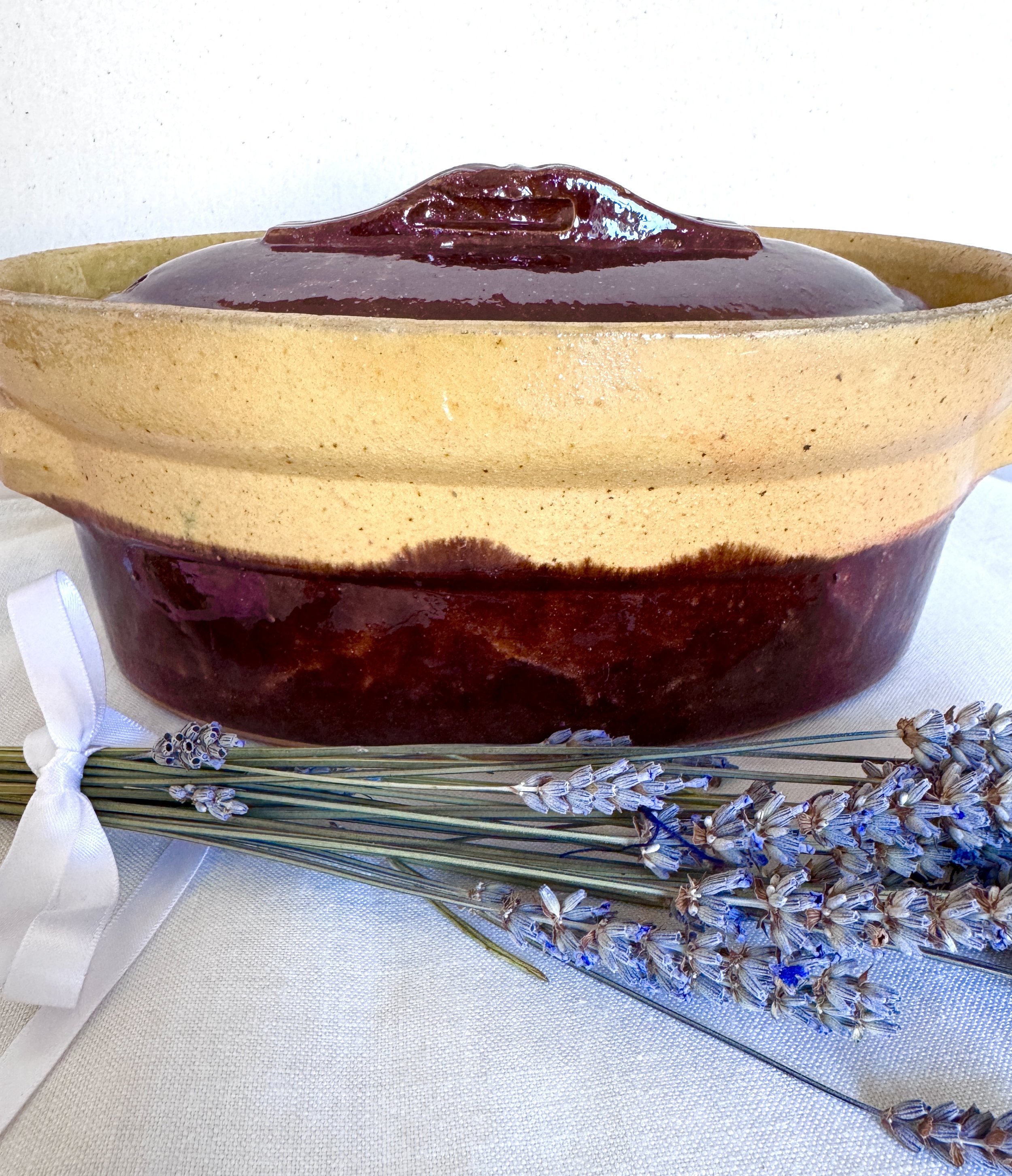 Classic French Stoneware Terrine Baking Dish with Lid