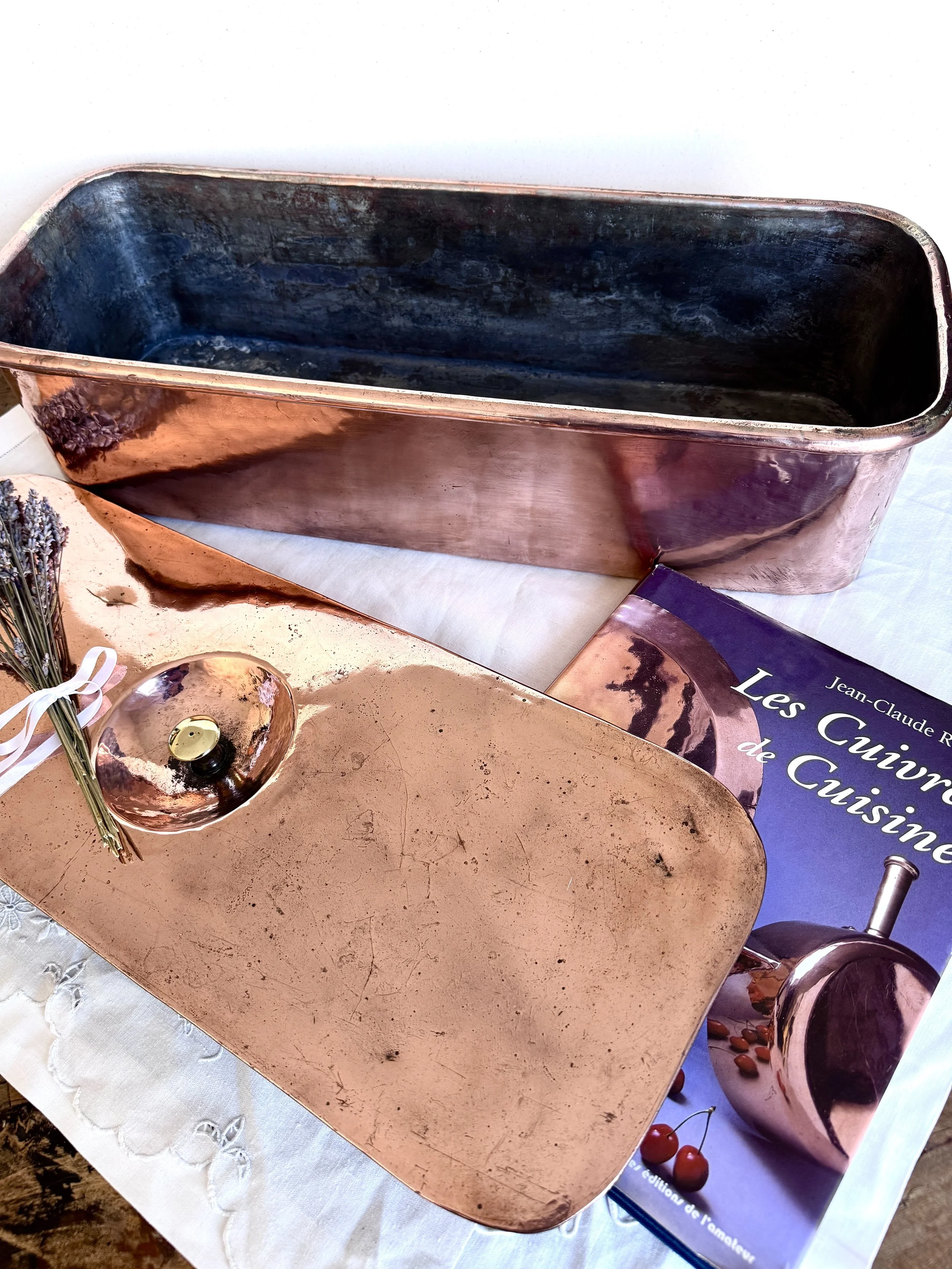 19th-Century French Copper Fish Poacher with Lid (Dovetailed, Tin-Lined)