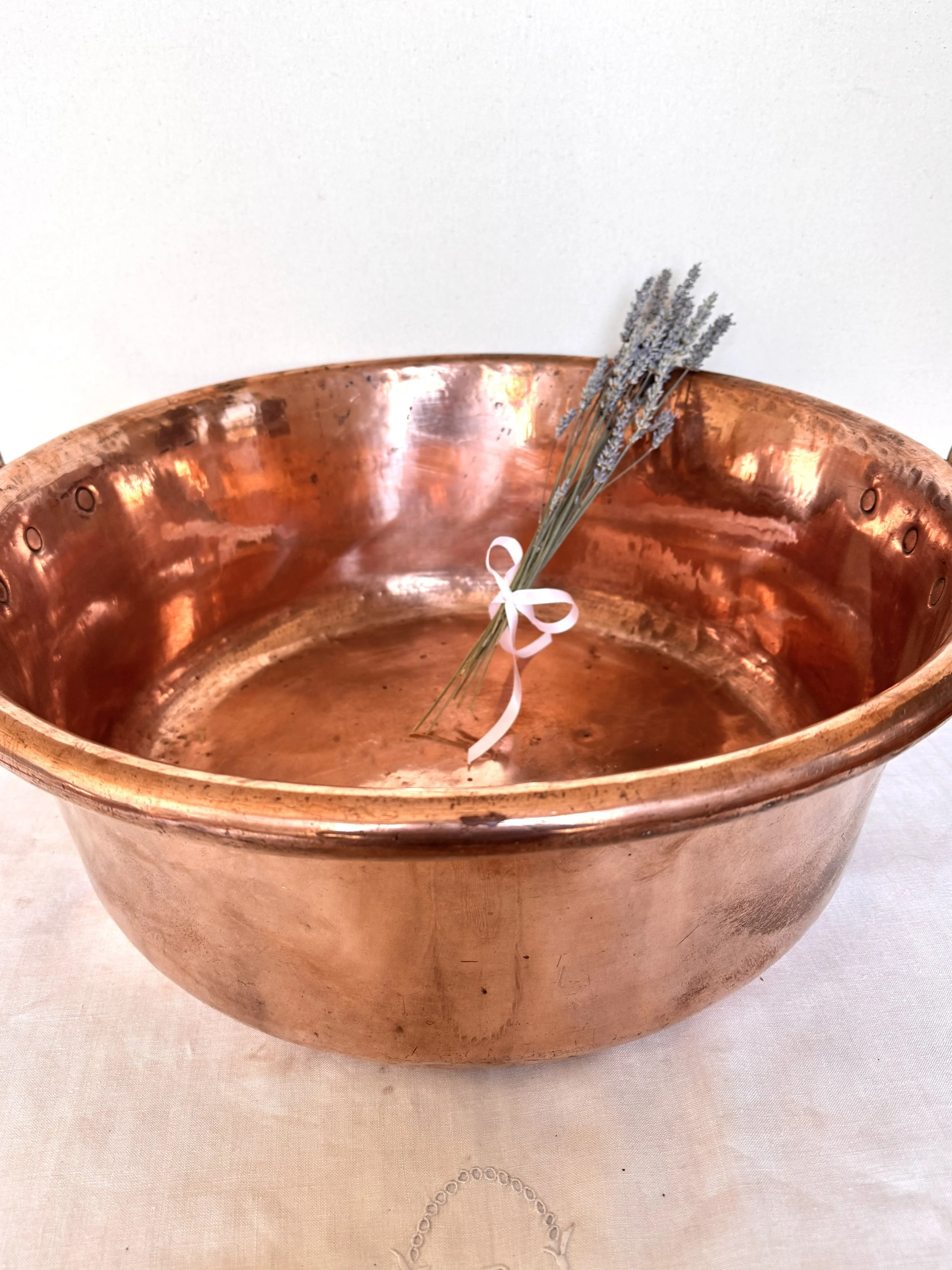 Large French Copper Jam Pan Early 20th C