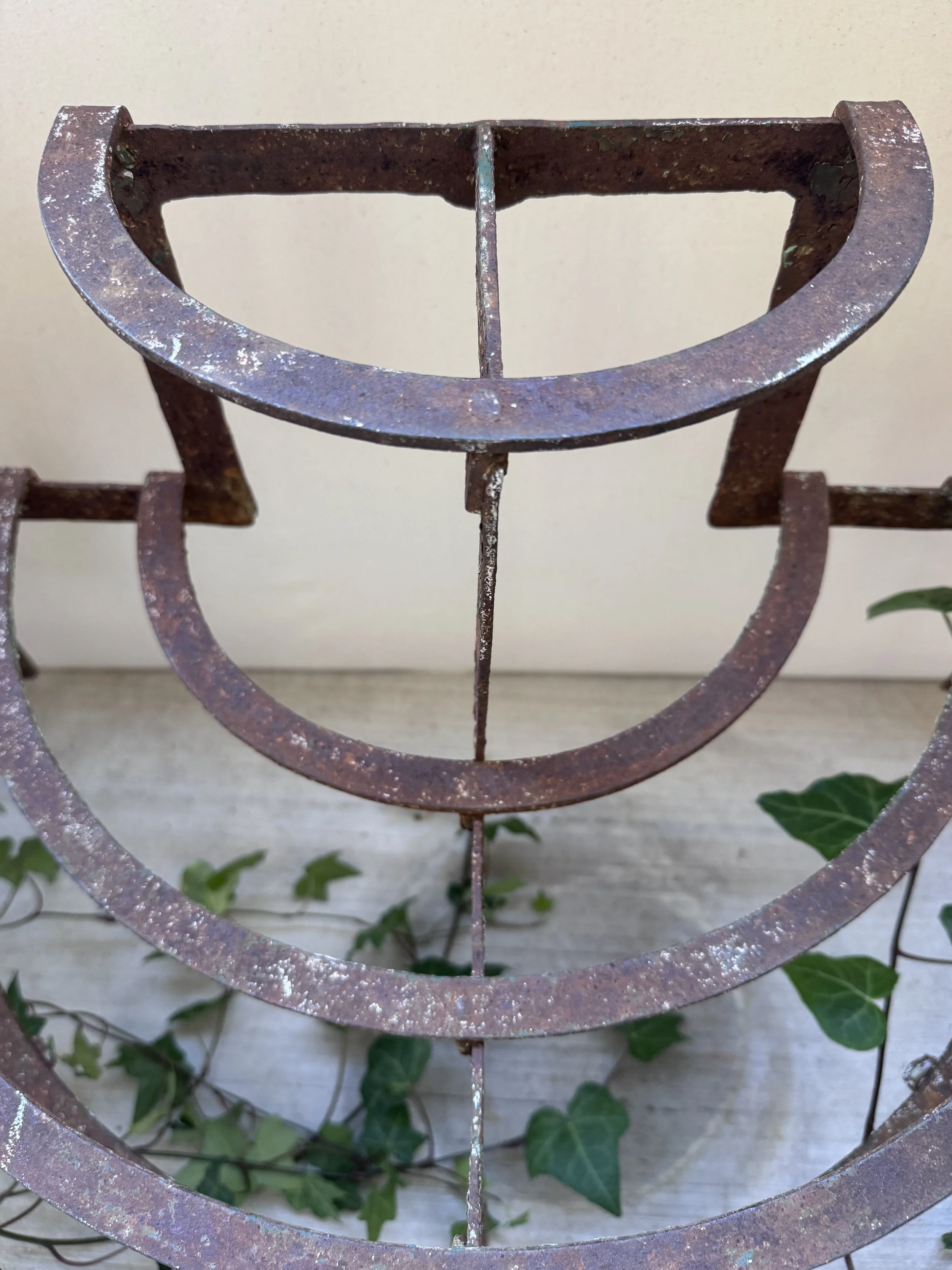 Late 19th-Century Antique French Iron Garden and Farmhouse Storage Rack