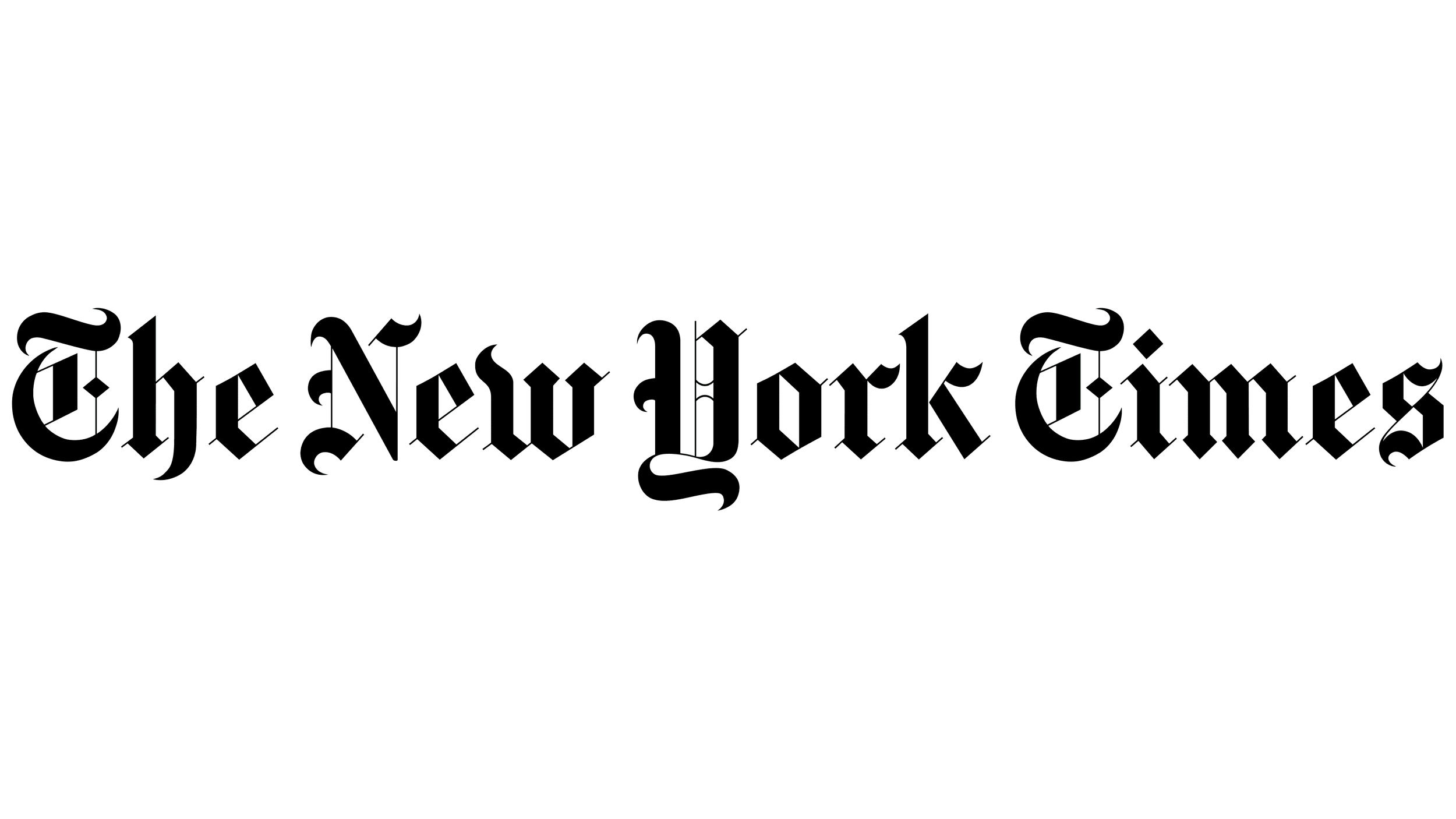 The New York Times logo in black Gothic font on a transparent background