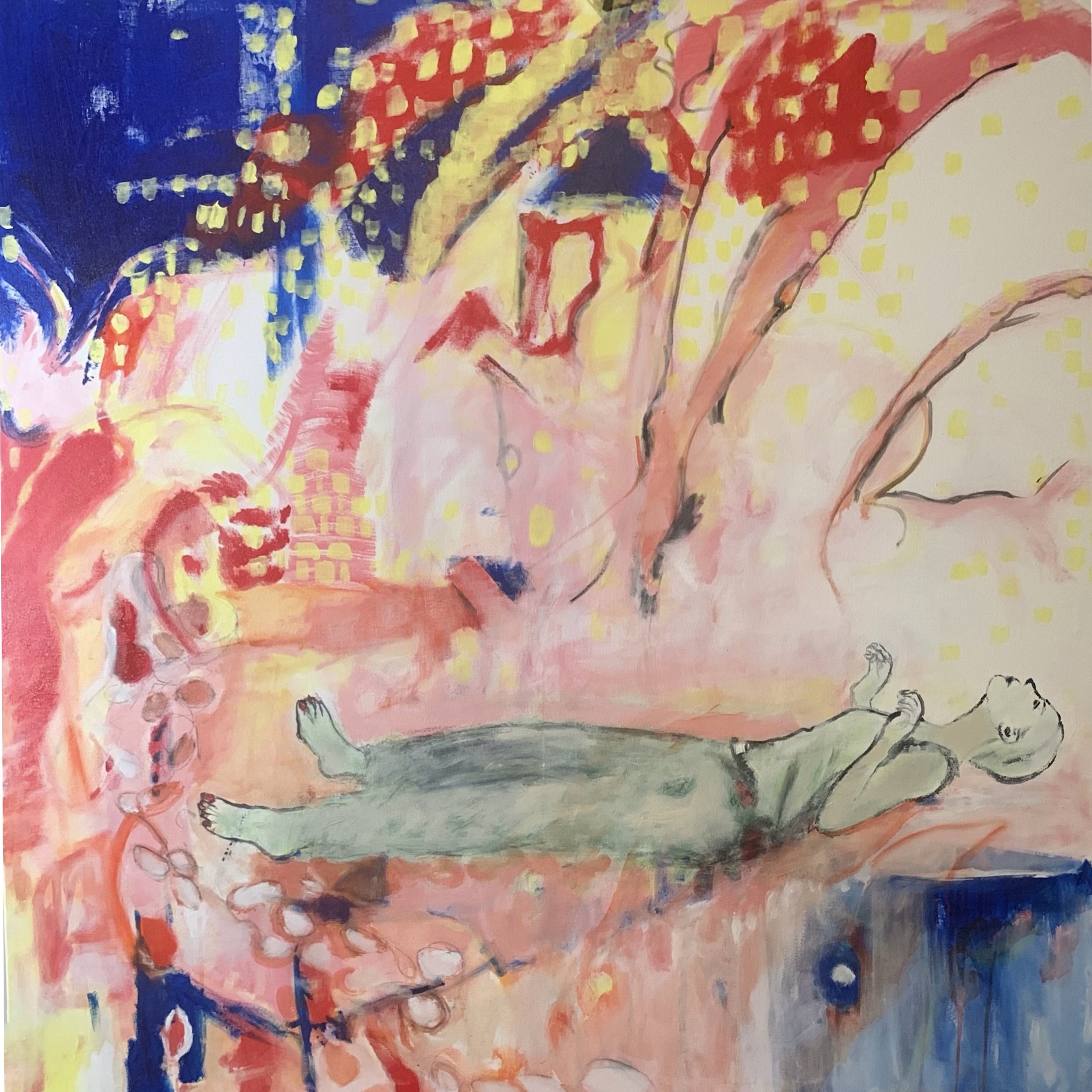 CARNIVAL,    2025 Oil and Acrylic on Canvas,  48 x 48 inches 