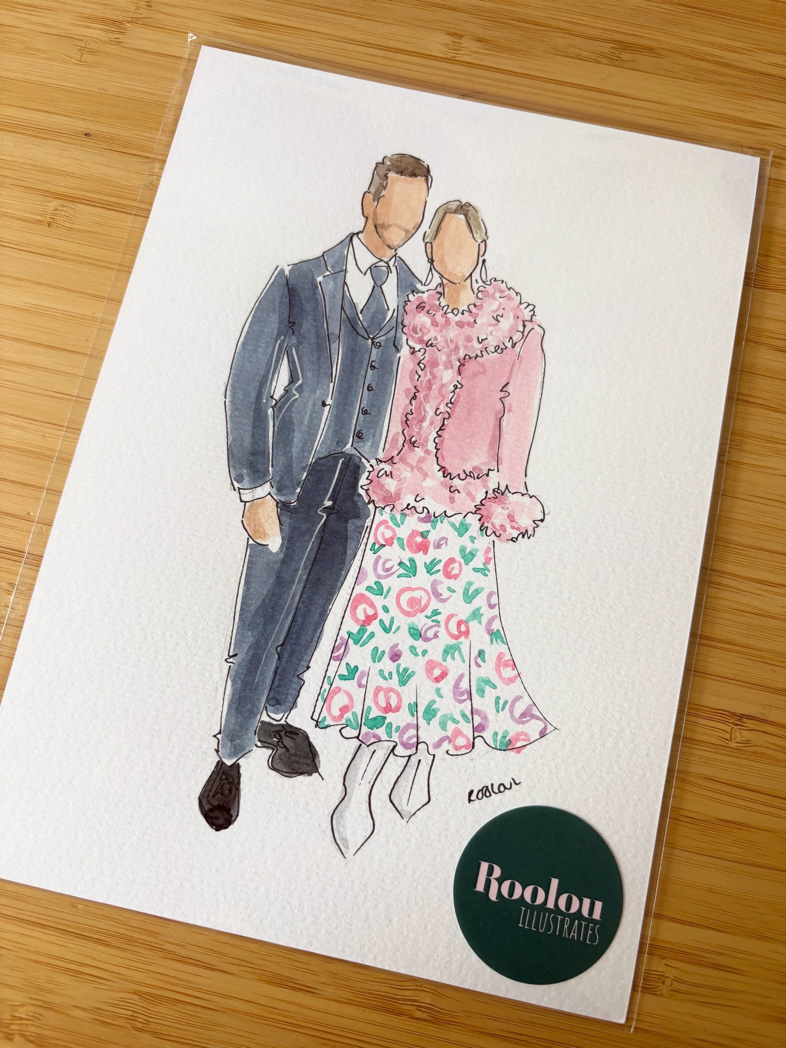 Live illustration of wedding guests