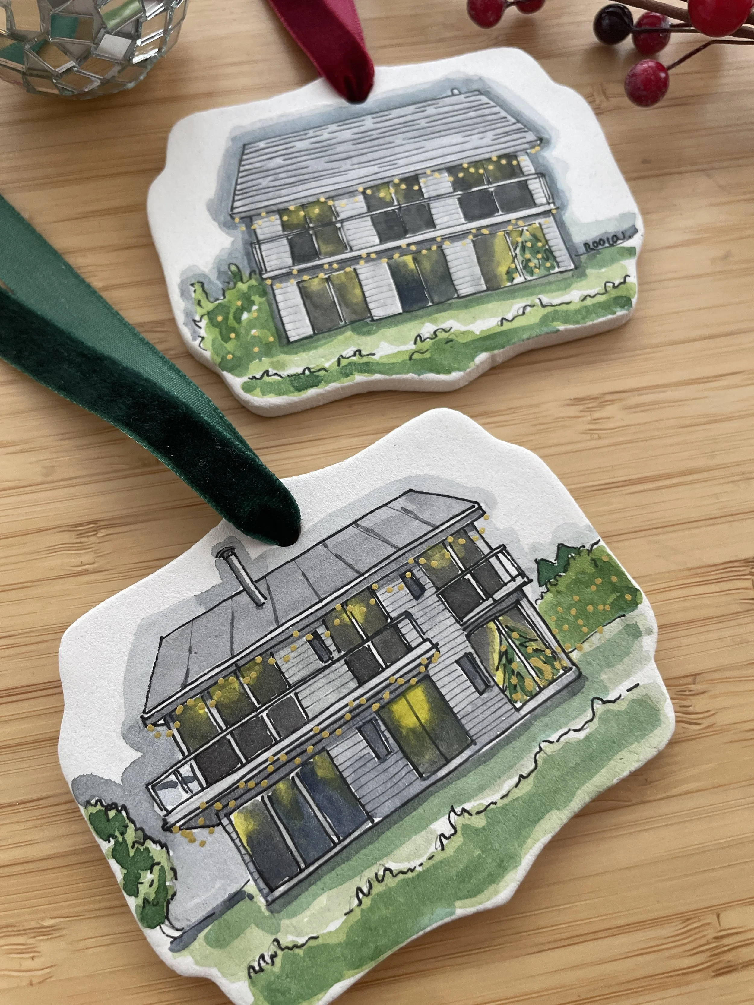 Hand-Painted Christmas baubles