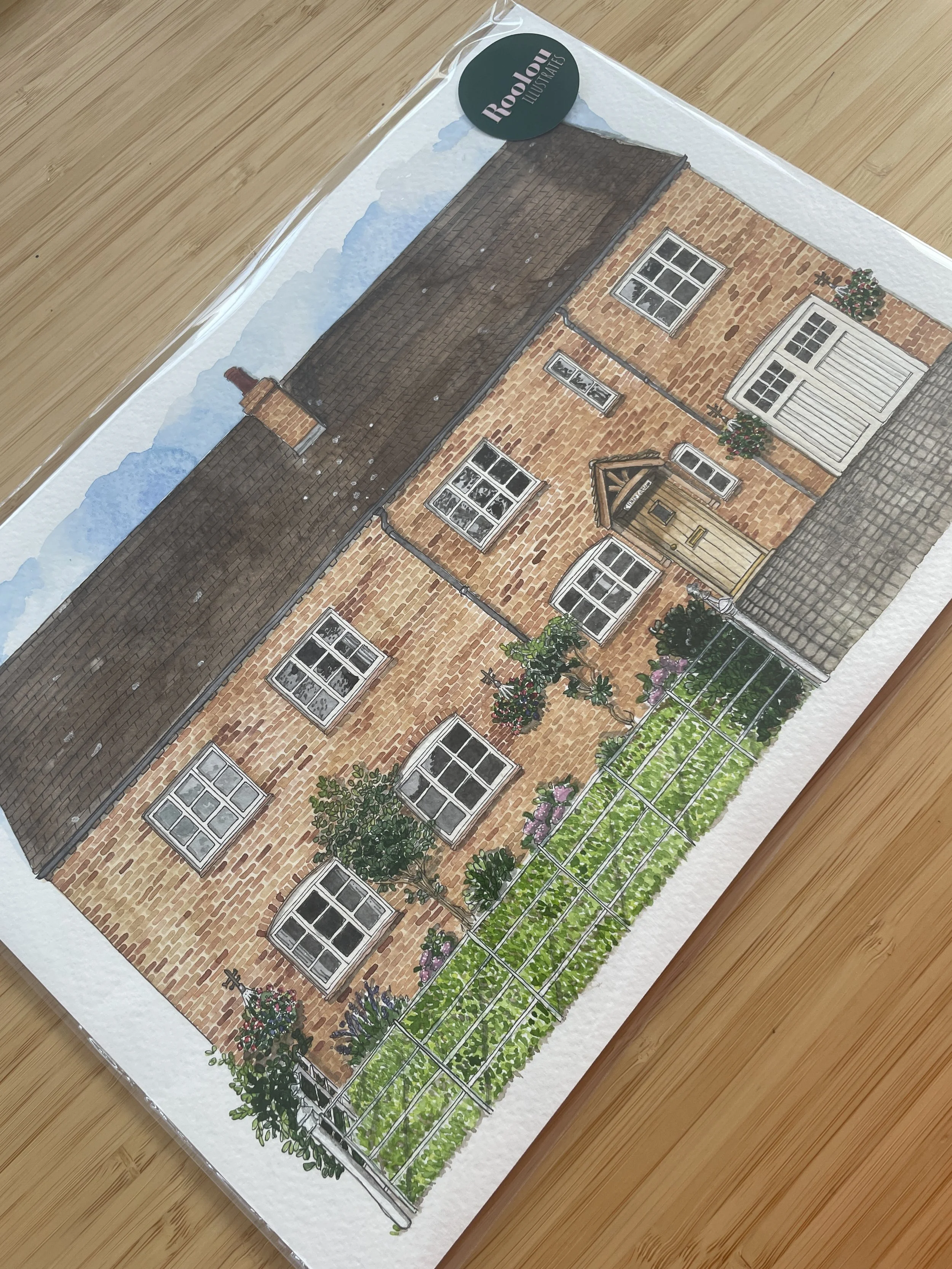 Cottage watercolour painting