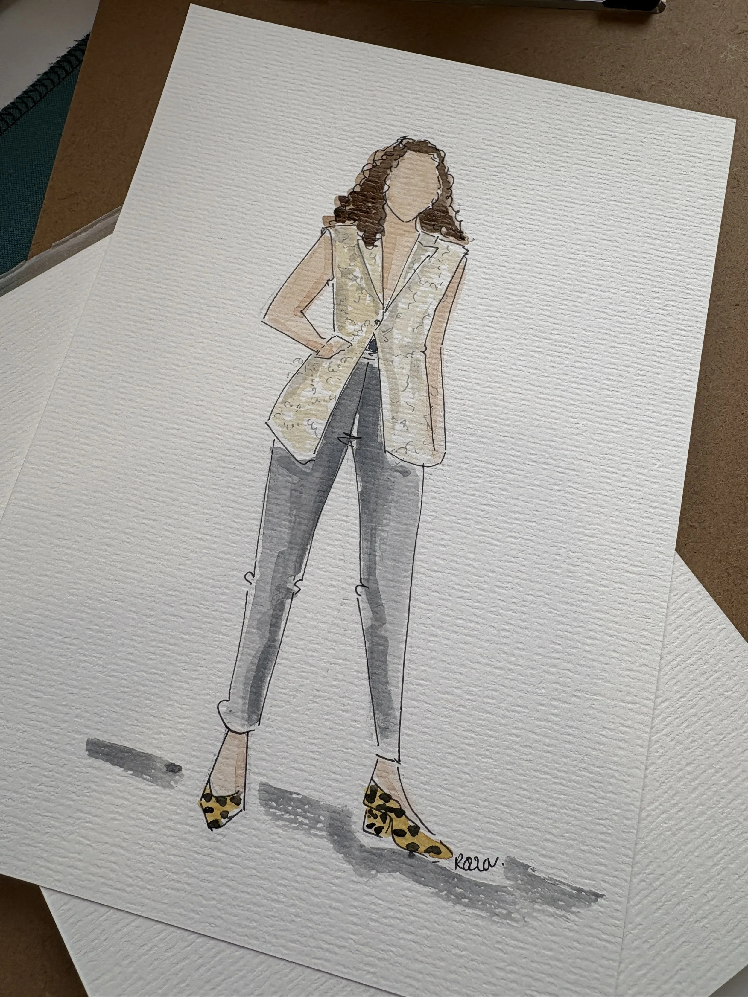 Lady painted in watercolour 