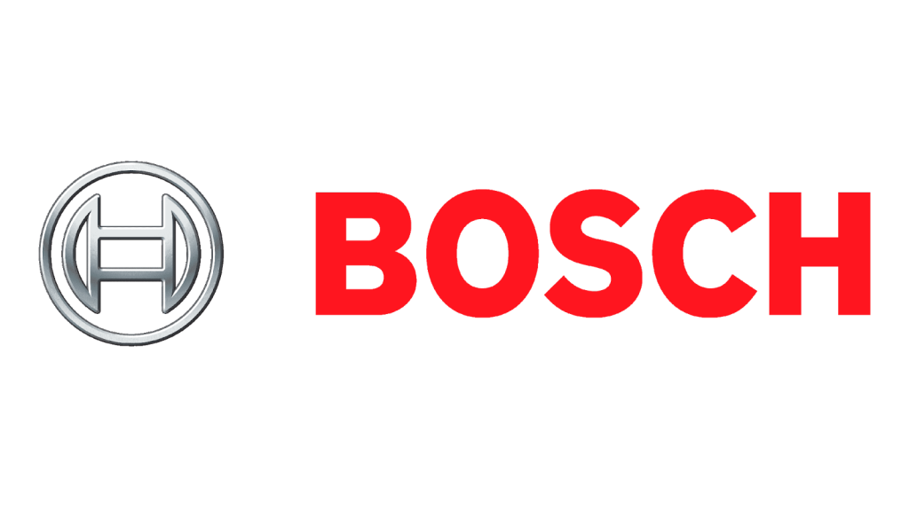 Bosch logo with a metallic H symbol on the left and the word 'BOSCH' in bold red letters to the right.