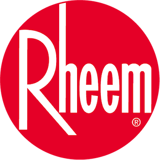Rheem logo with red circular background and white text