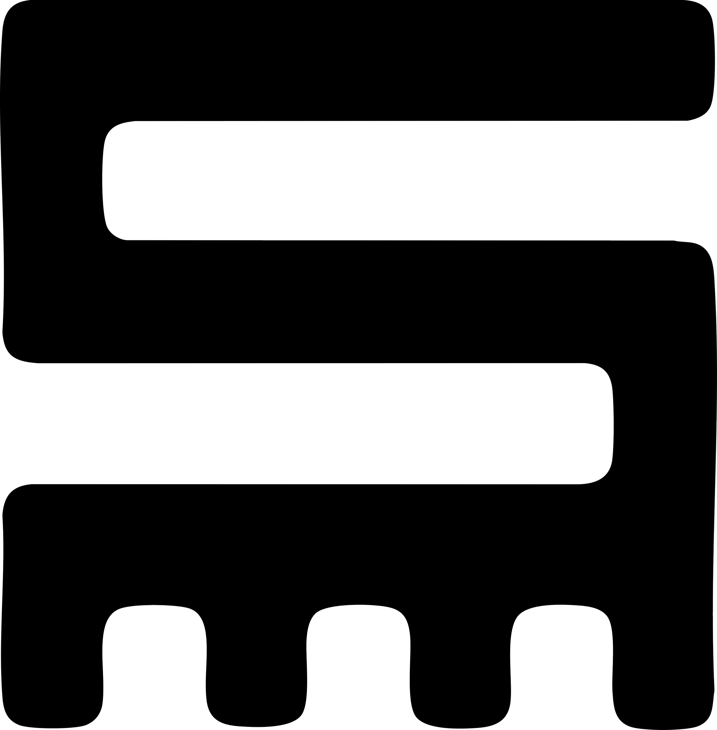 Geometric drawing of an outline square with sections divided by vertical, horizontal, and circle lines.