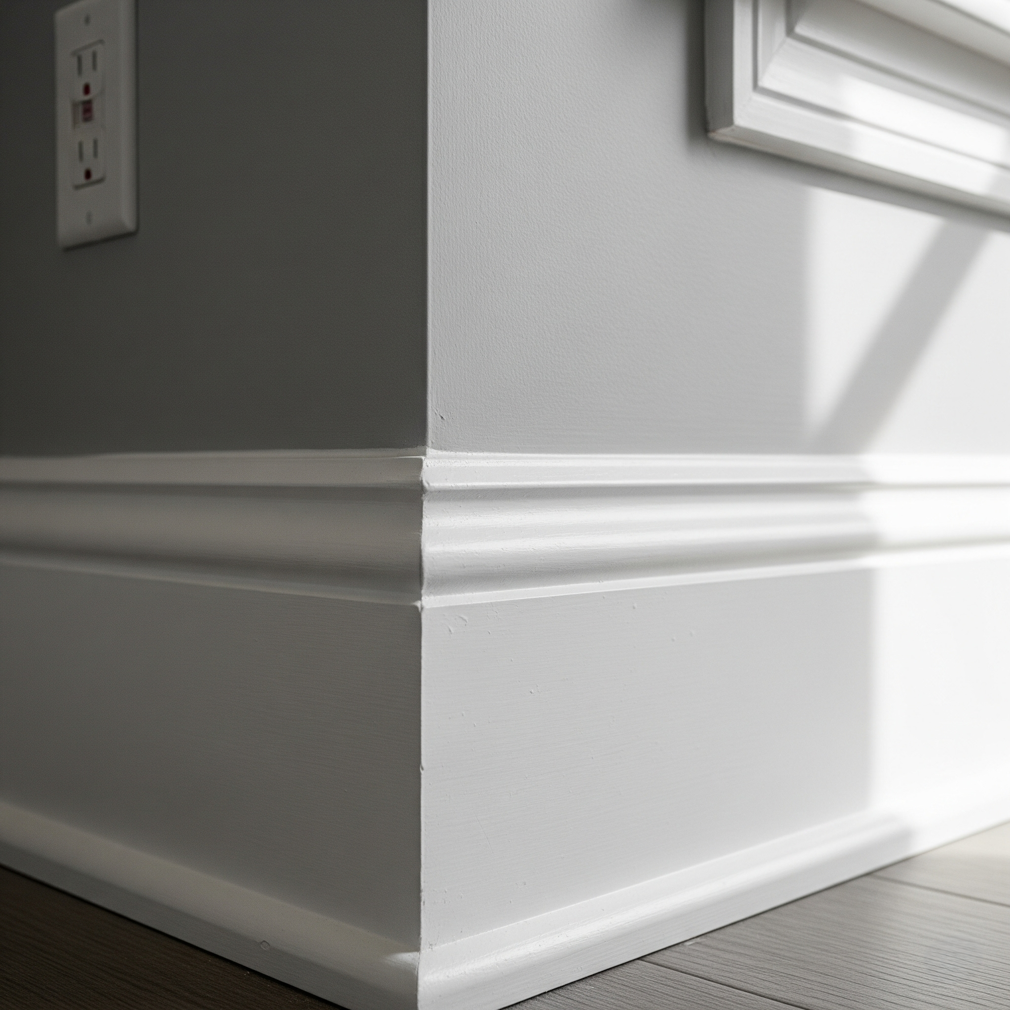 Modern baseboard installation in a North York basement.