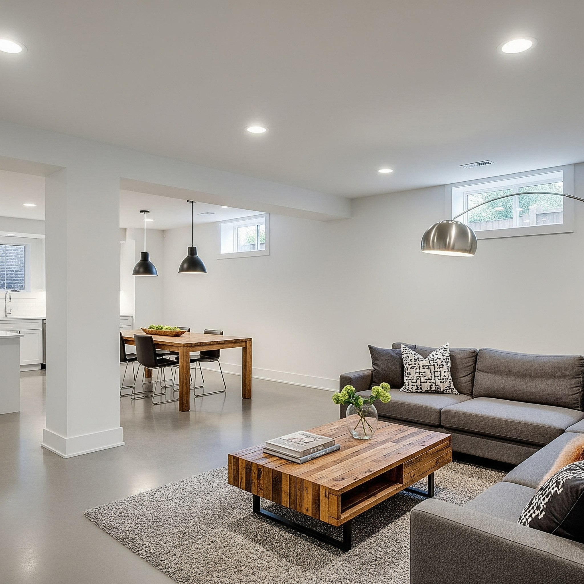Cozy basement living room in a Vaughan home.
