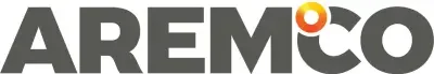 AREMCO logo with bold black letters and an orange and gray circular design