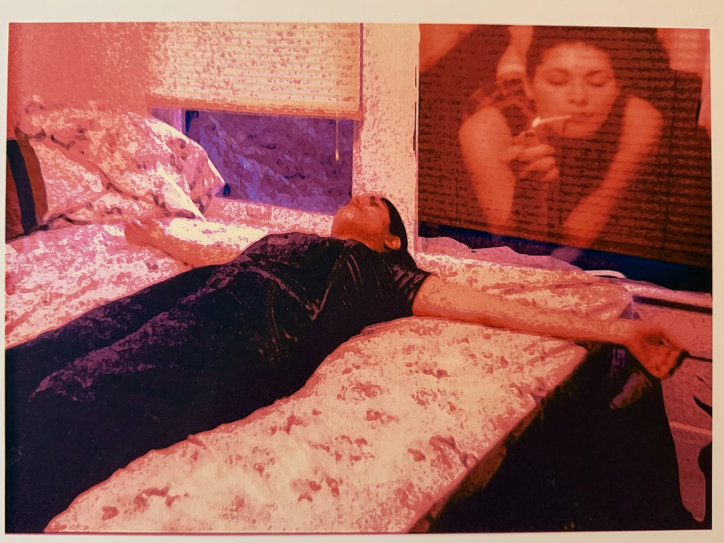 Self-Portrait, c. 1997–98
35mm photography + Photoshop overlays
Created while studying at UNT.

I was experimenting with 35mm photography and early digital layering in Photoshop. In this piece, I was thinking about the part of myself that stayed hidd