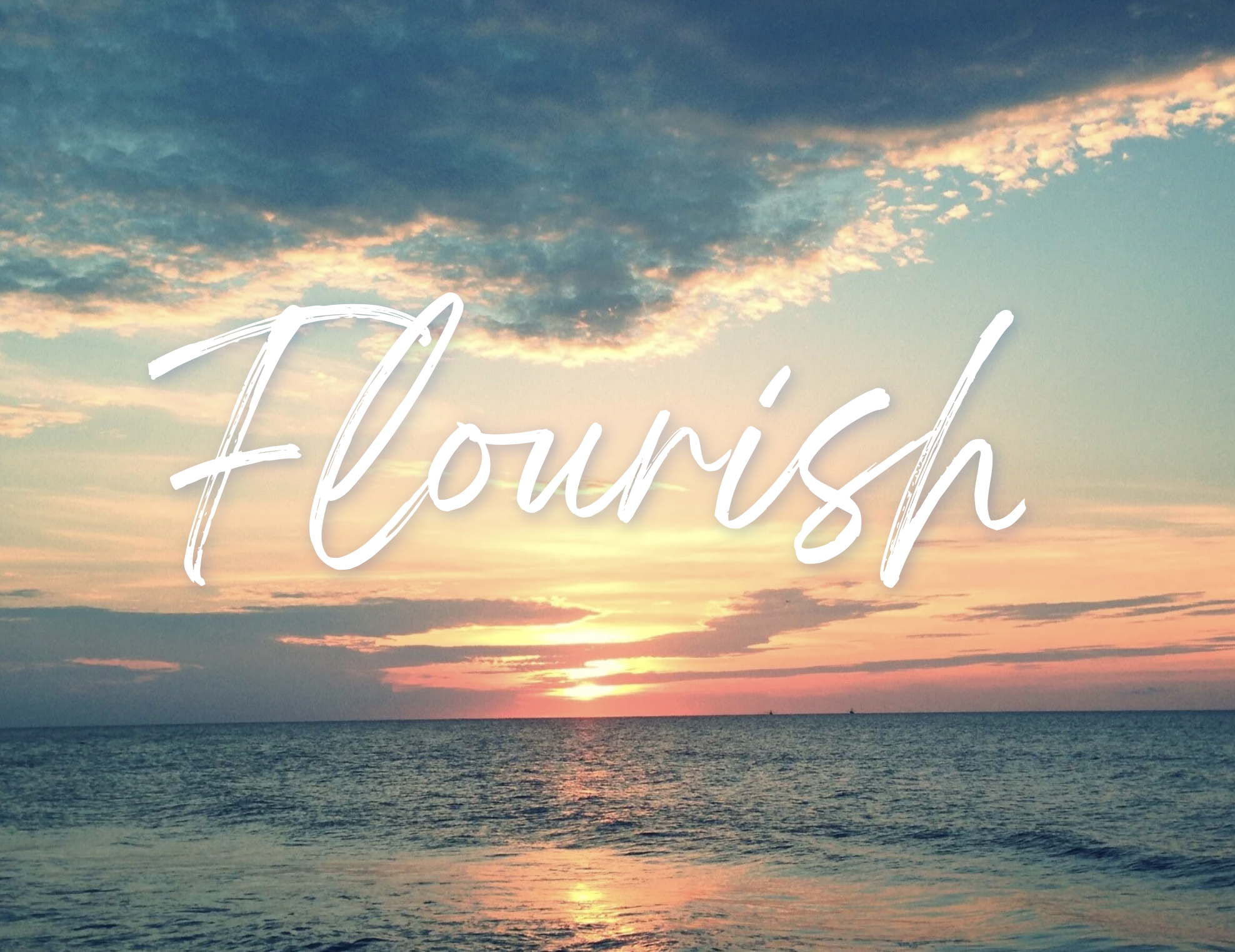 A scenic garden pathway through a floral archway with colorful flowers, trees, and a view of the ocean in the distance, with an overlayed text title that says Be a Part of Our Story.
