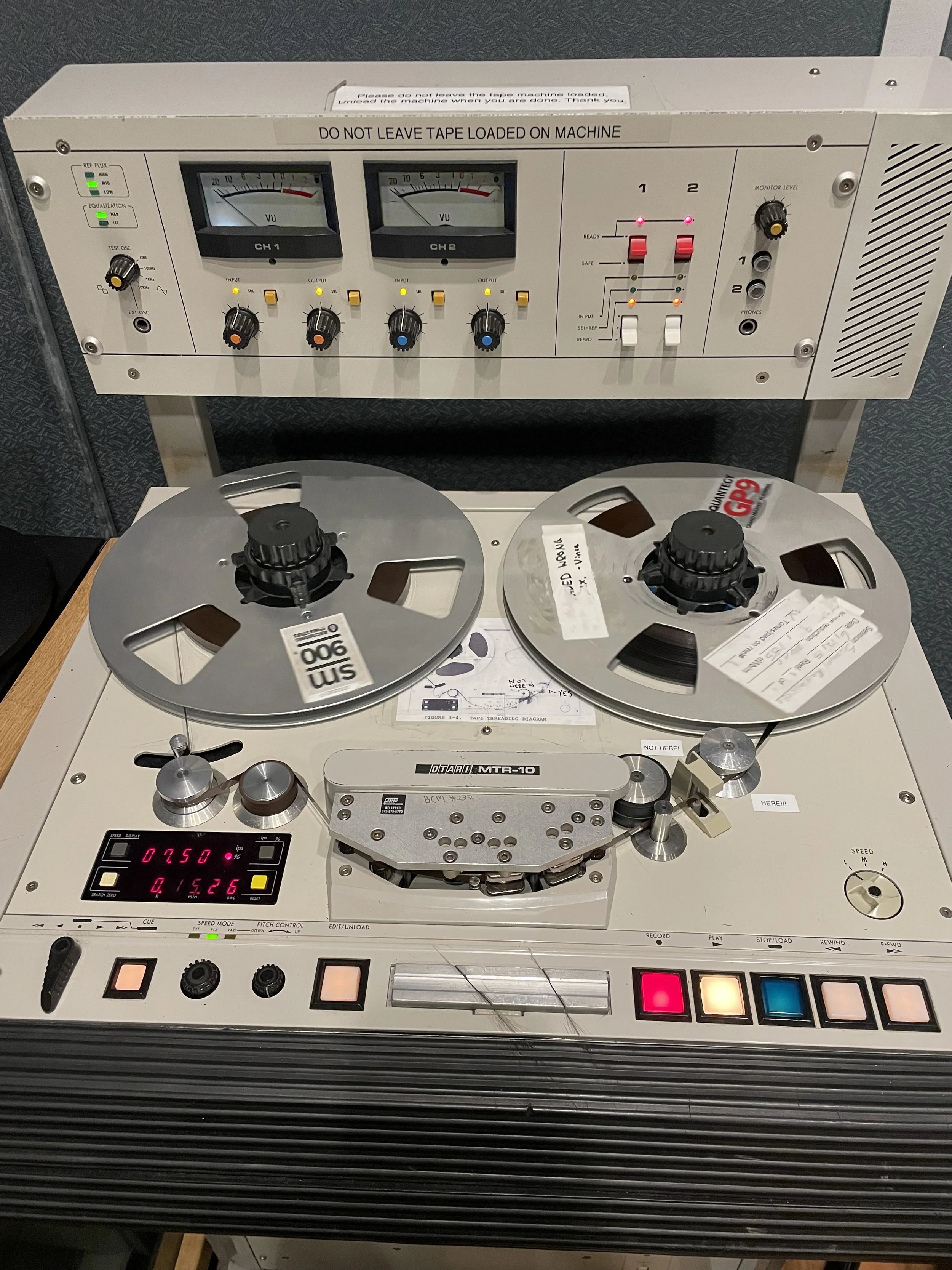 Working with tape machine