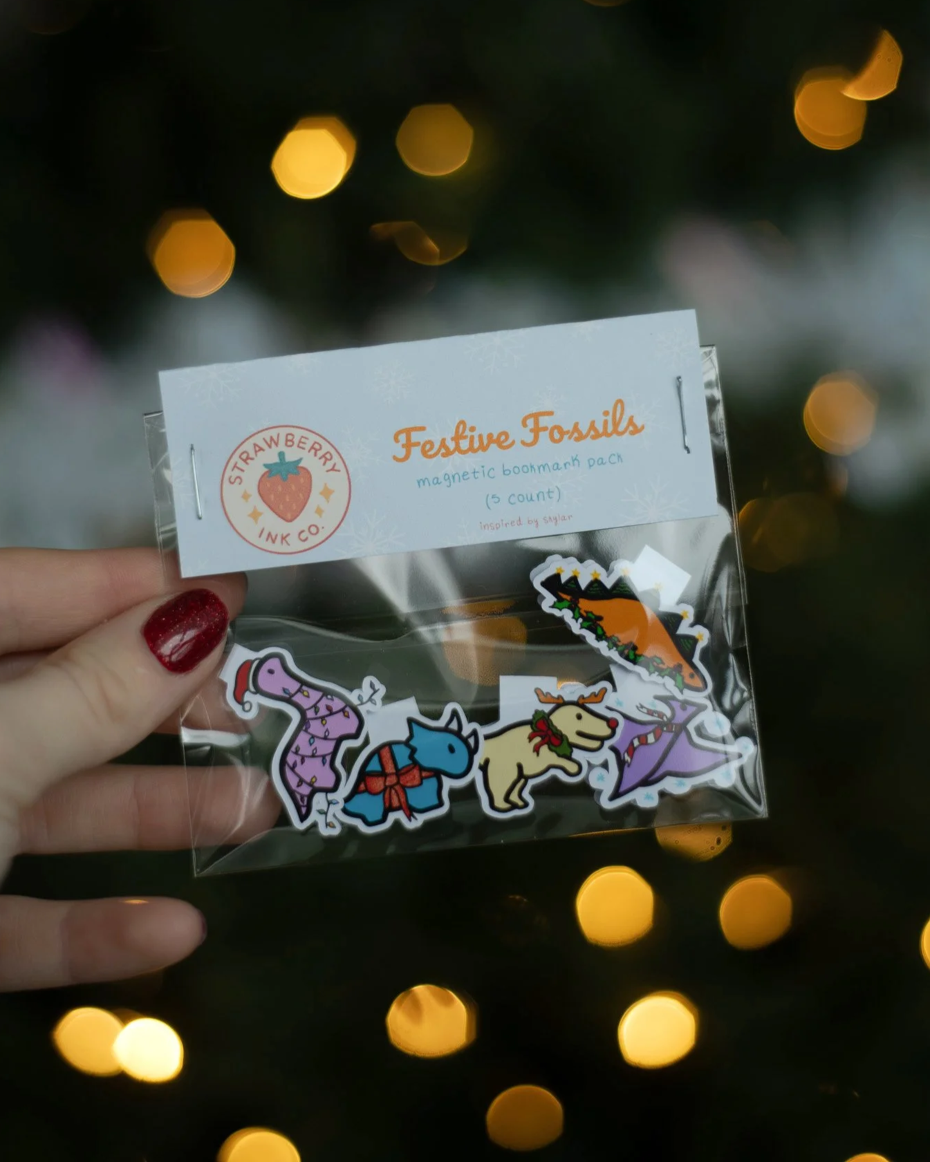 Festive Fossils - Magnetic Bookmark Pack (5 count)