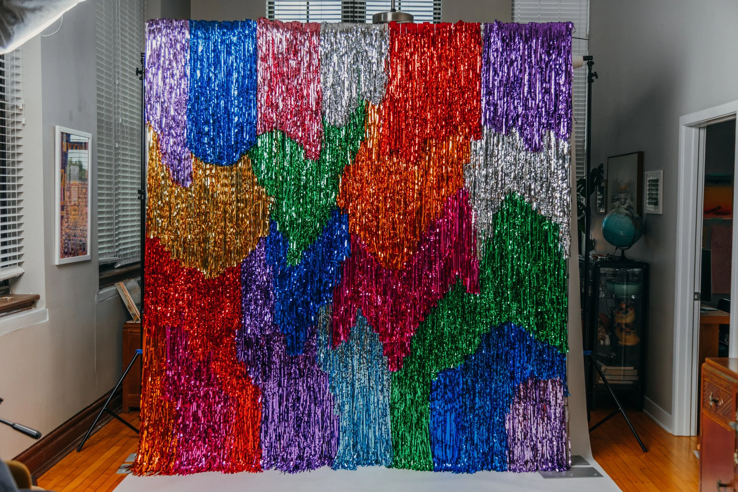 Tinsel Backdrop - Rainbow Bright