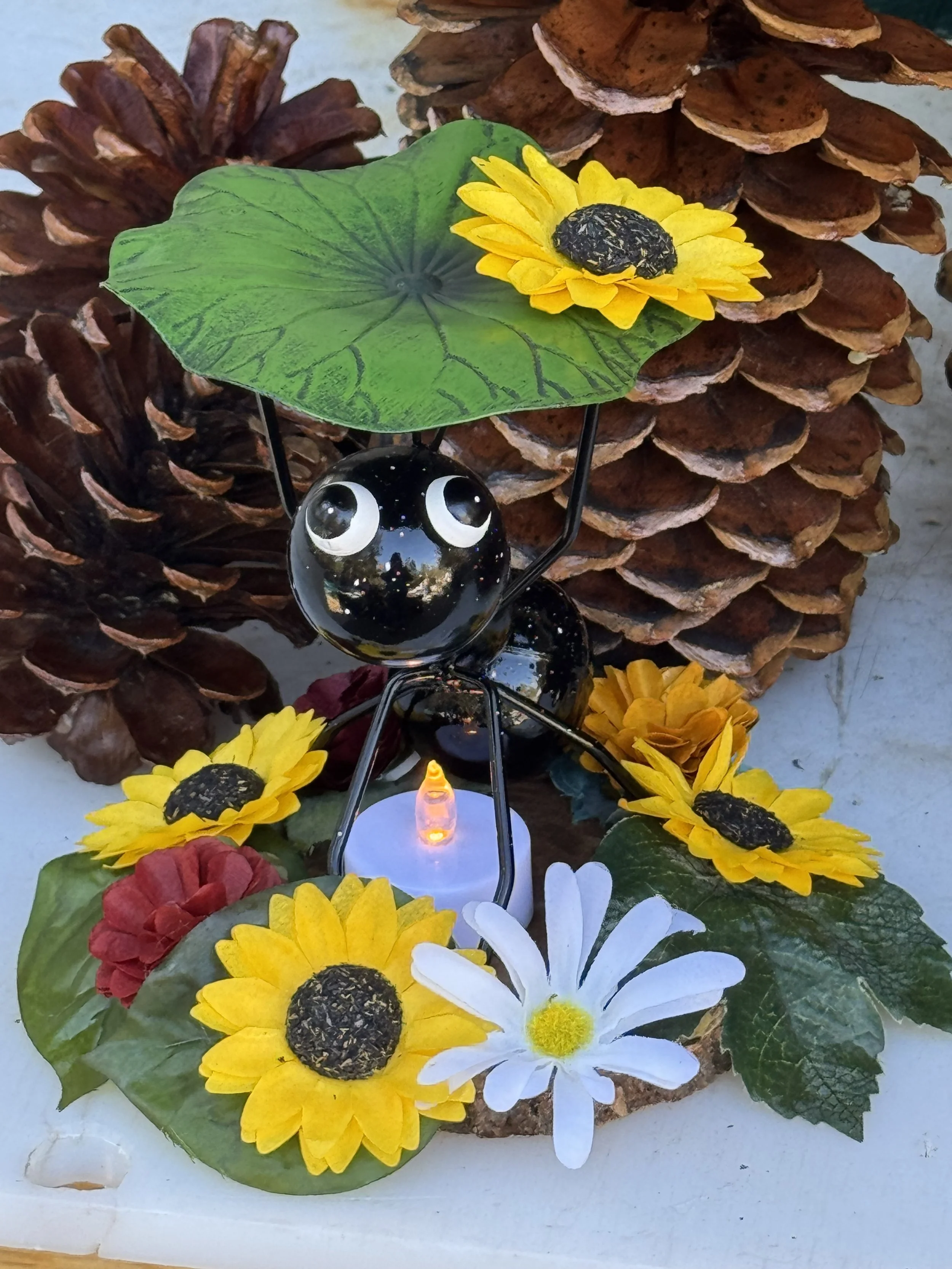 Whimsical Ant Garden Decor with LED Glow