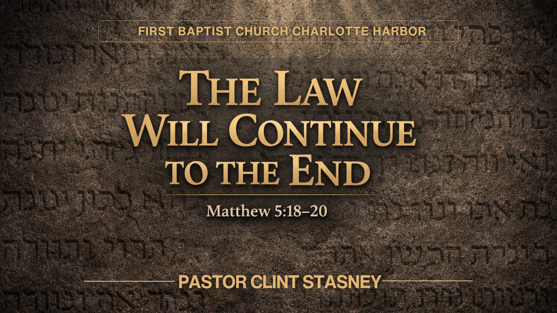 The Law Will Continue to the End