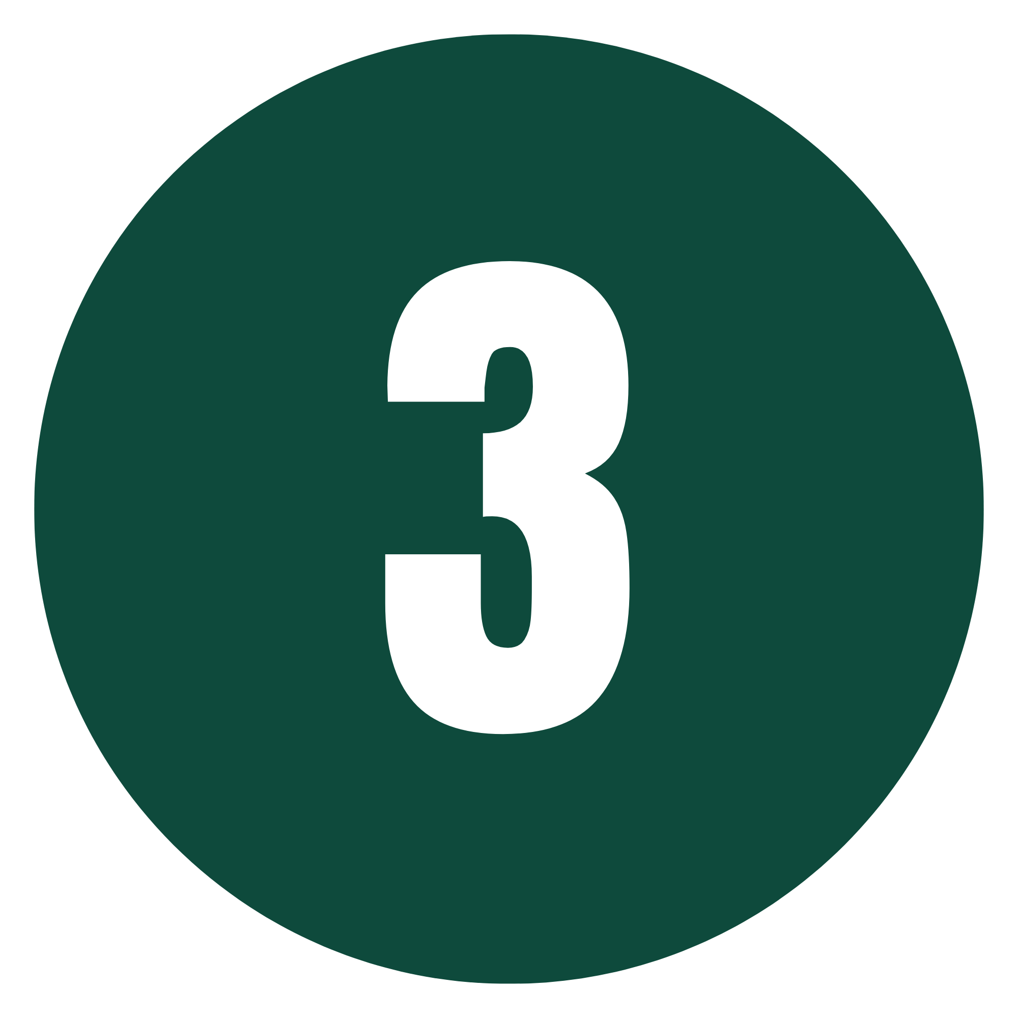 Numbered black and green infinity symbol with white number 3 in the center.