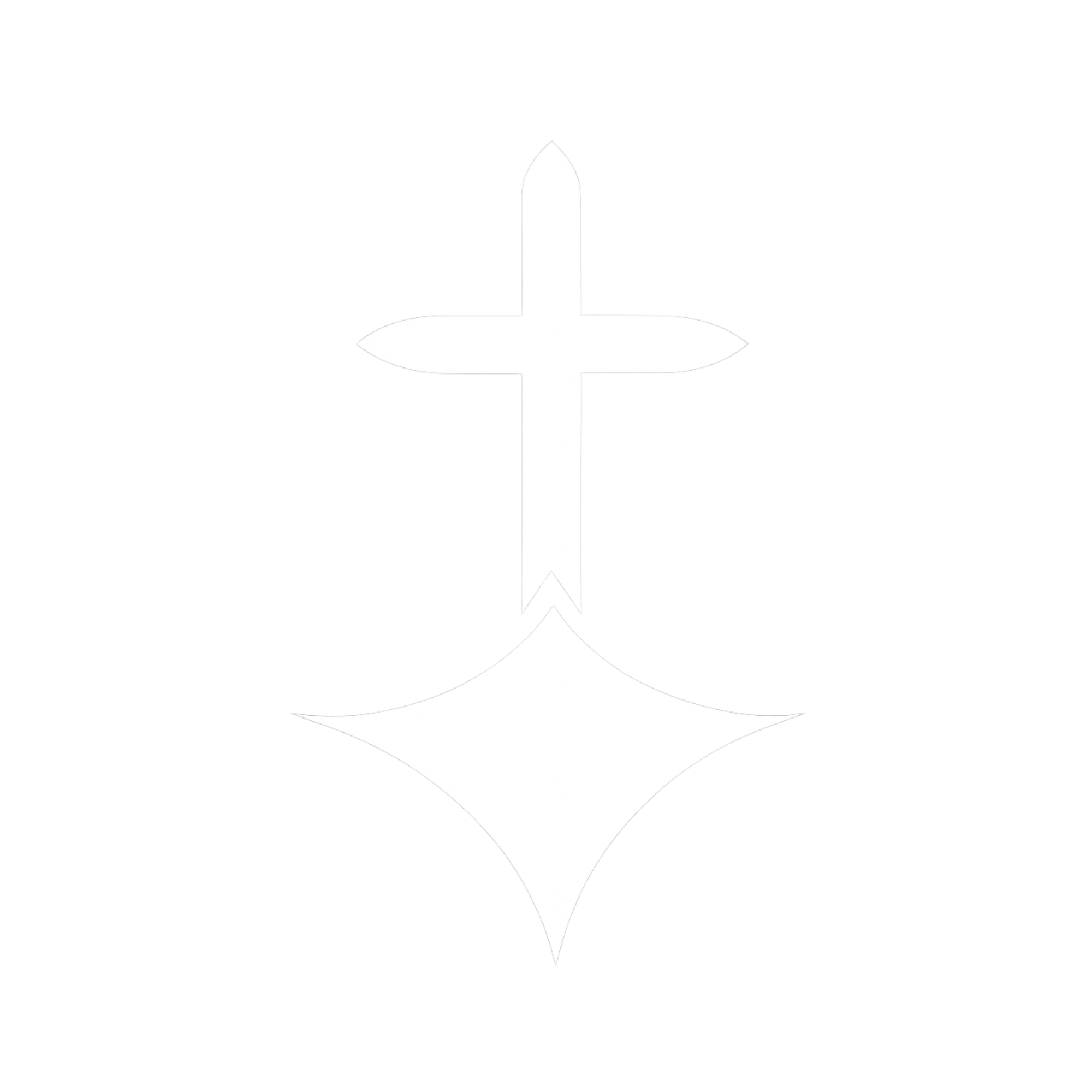 Icon of a diamond shaped gem with a pencil underneath its center, depicted in white on a black background.