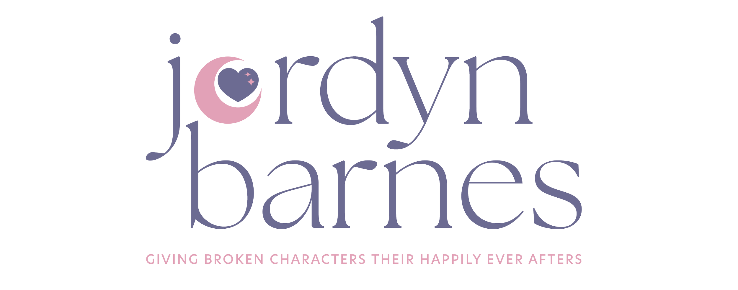 logo for author Jordyn Barnes with the tagline "giving broken characters their happily ever afters"