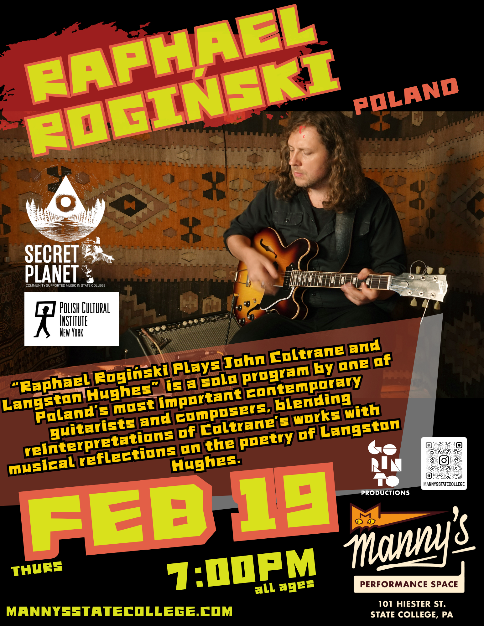 SECRET PLANET // Raphael Rogiński (Poland) Plays John Coltrane and Langston Hughes w/ Pat Coyle