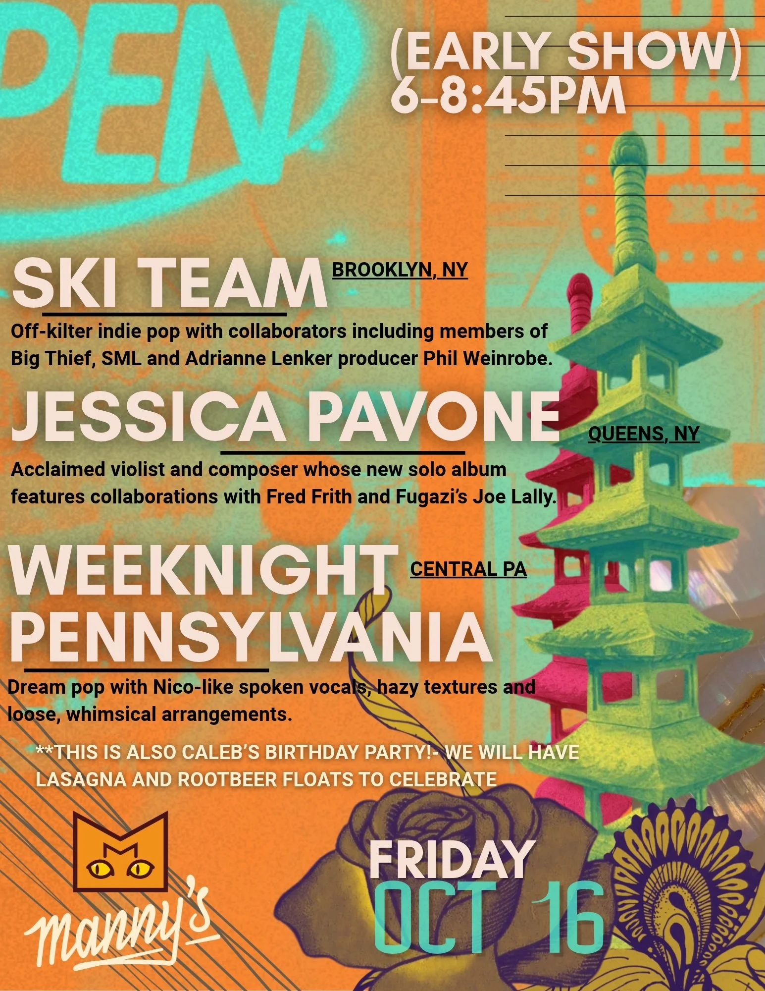 *Early Show &amp; Later Show* Ski Team, Jessica Pavone, Weeknight Pennsylvania // Beggar Weeds, The Cadets