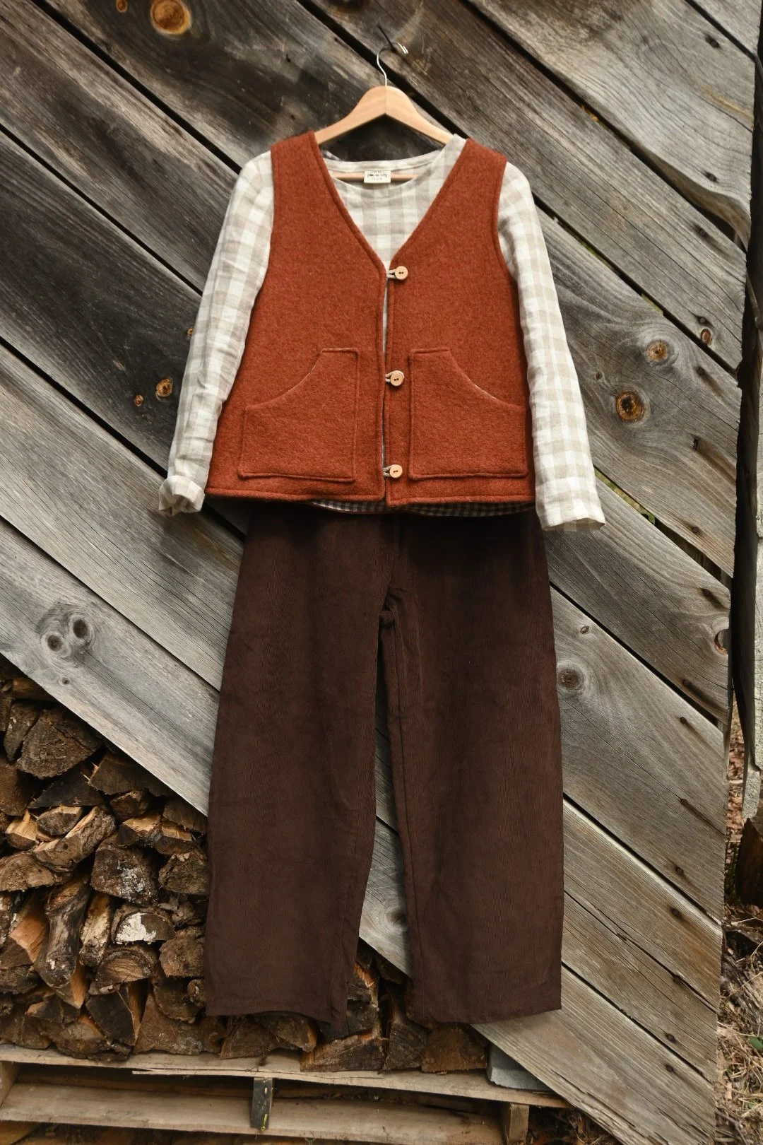 READY TO SHIP - Villager Wool Vest - Medium - Light Copper