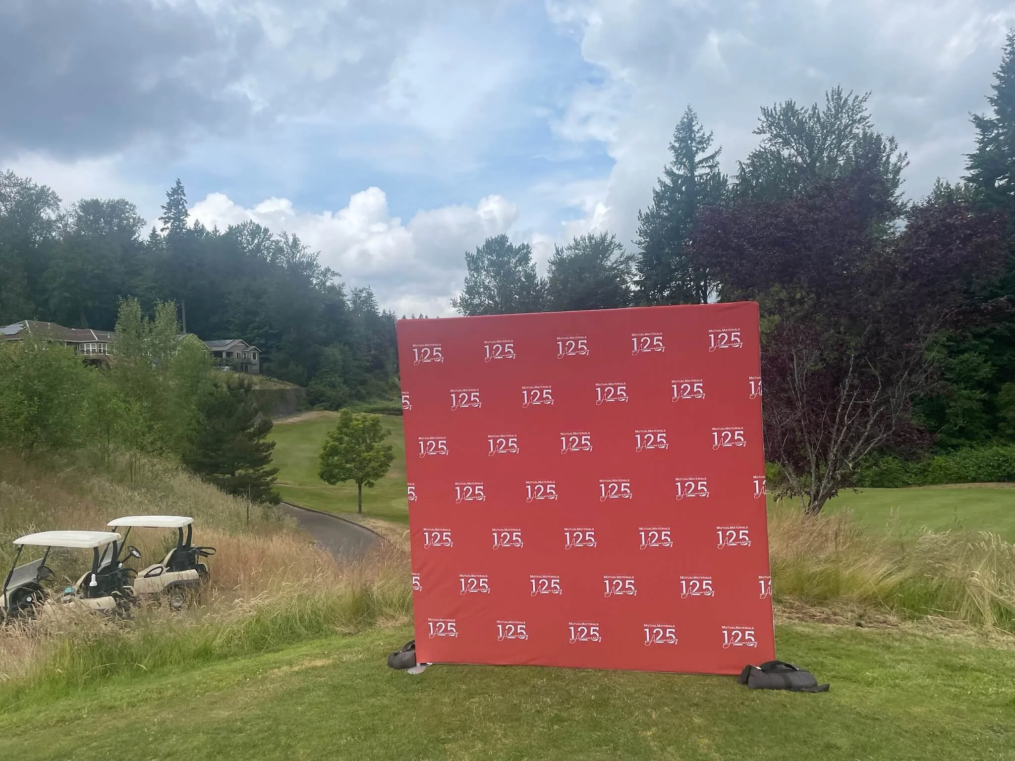 Step-and-repeat design for photo ops and brand exposure.