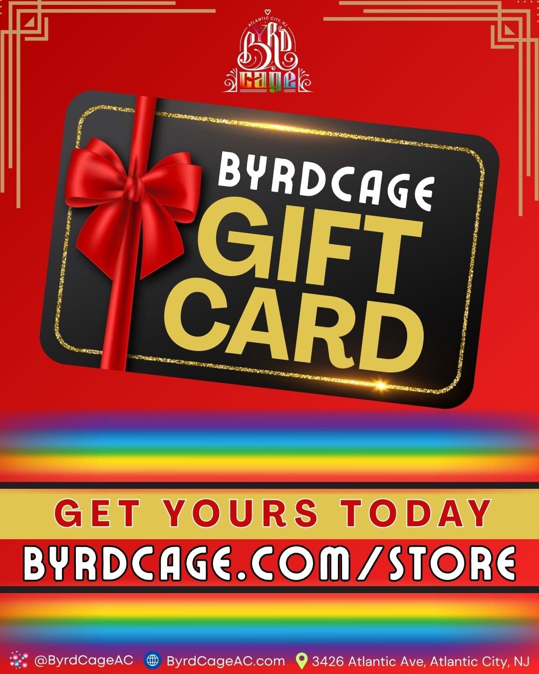 🎁 Give the gift that always takes flight &mdash; a Byrdcage gift card! Perfect for ringing in the New Year with delicious eats and unforgettable nights.

Grab yours today and let your loved ones fly into flavor and fun! 🐦

Visit byrdcageac.com/stor