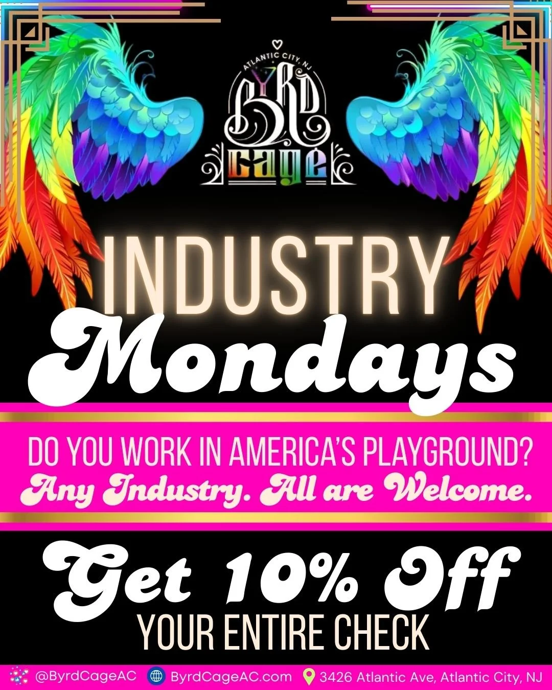 Industry Mondays &mdash; tipping our hat to everyone who keeps America&rsquo;s Favorite Playground humming! Show your badge, uniform, paystub or schedule and get 10% off your entire check. 

Warm up with our hearty favorites:
🍗 Hen House Pot Pie &nd
