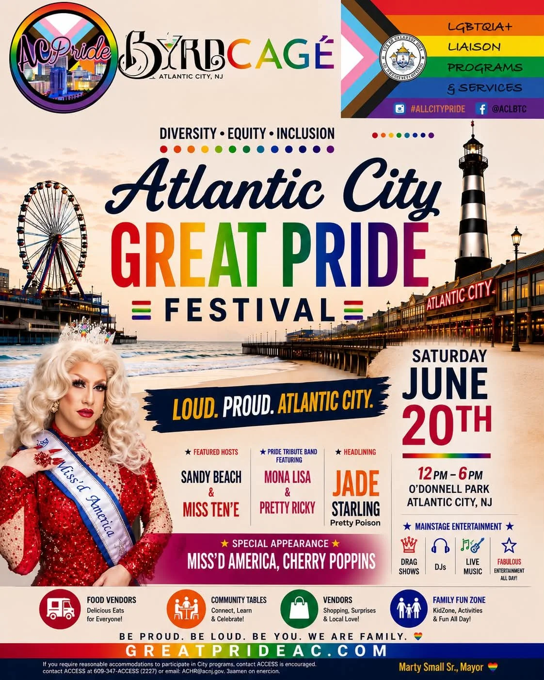 🌈 Atlantic City is about to shine even brighter&hellip; 🌈
We&rsquo;re proud to support and celebrate the Atlantic City Great Pride Festival on Saturday, June 20th at O&rsquo;Donnell Park! 💃 A full day of love, community, fabulous entertainment, li