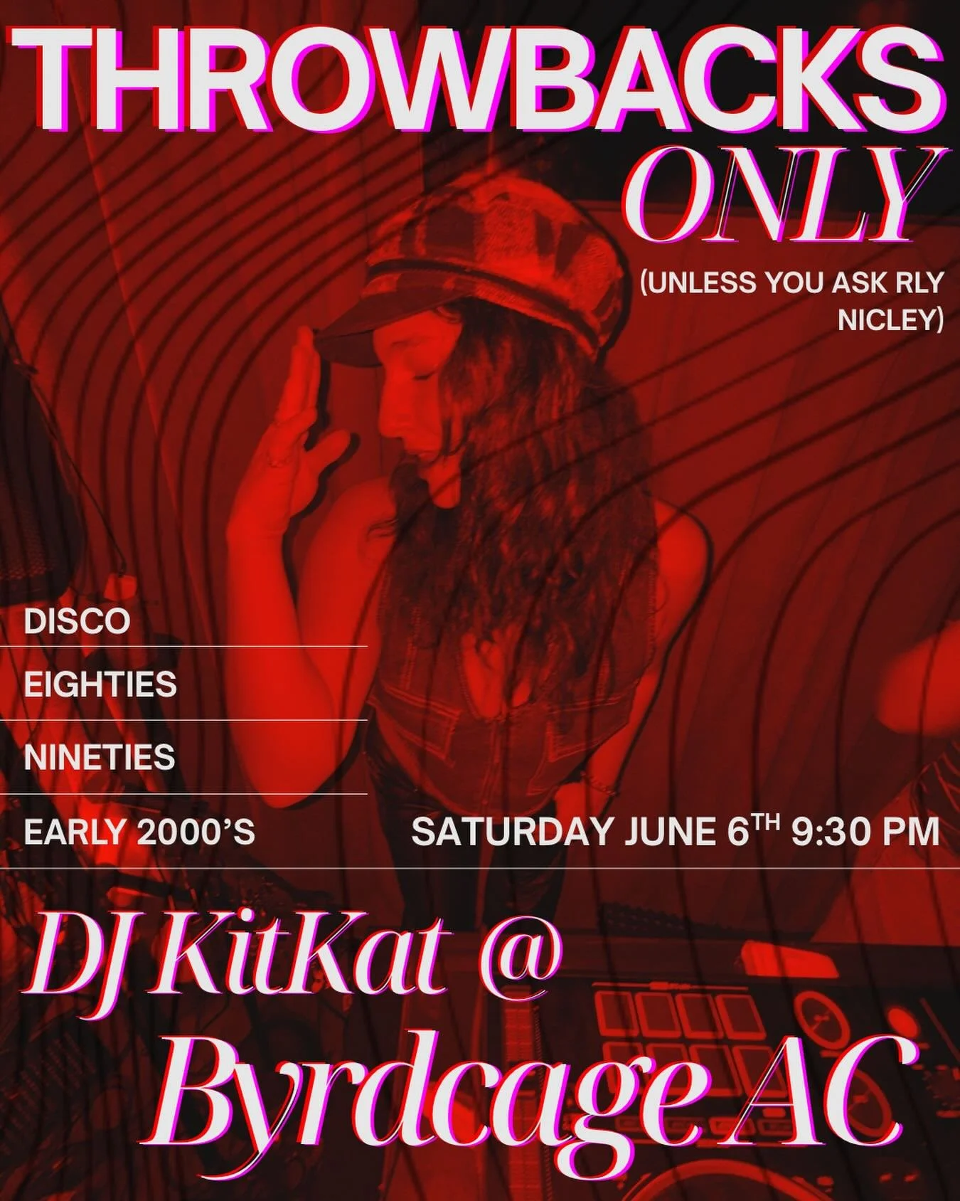 This Saturday we&rsquo;re throwing it all the way back 🫦 

DJ KitKat on the decks spinning nostalgia and songs you&rsquo;ve missed all night long 

#atlanticcity #lgbtqia #dj #pride #byrdcageac