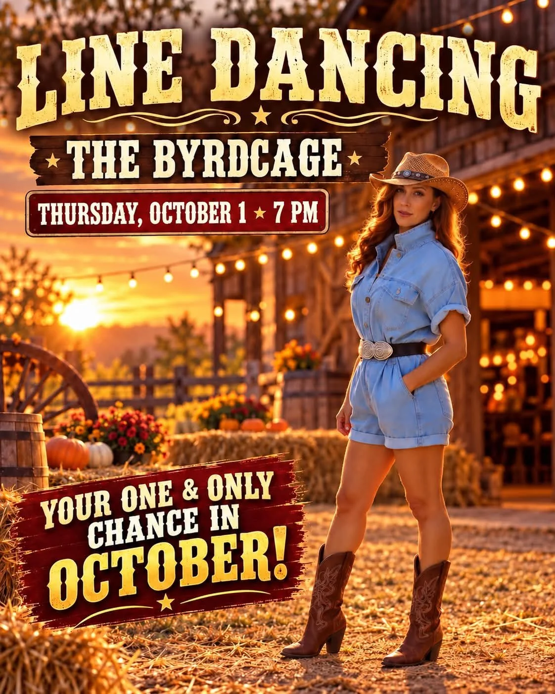 🤠 Dust off those boots &mdash; it&rsquo;s time to LINE DANCE! 👢🎶

We&rsquo;ve got ONE Line Dancing night in October, and you don&rsquo;t want to miss it! Join us at ByrdCage TONIGHT Thursday, October 1 at 7PM for a night of dancing, good vibes and