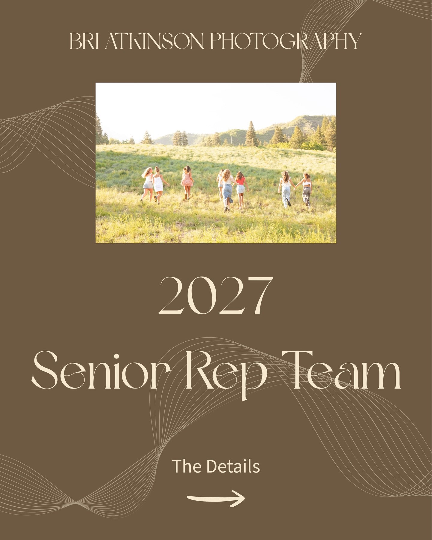INTRODUCING - The Bri Atkinson Photography Senior Rep Team! This is a group of high school seniors graduating in 2027 who will get up to 6 photoshoots throughout their senior year and can earn incentives through referring other people to me for booki