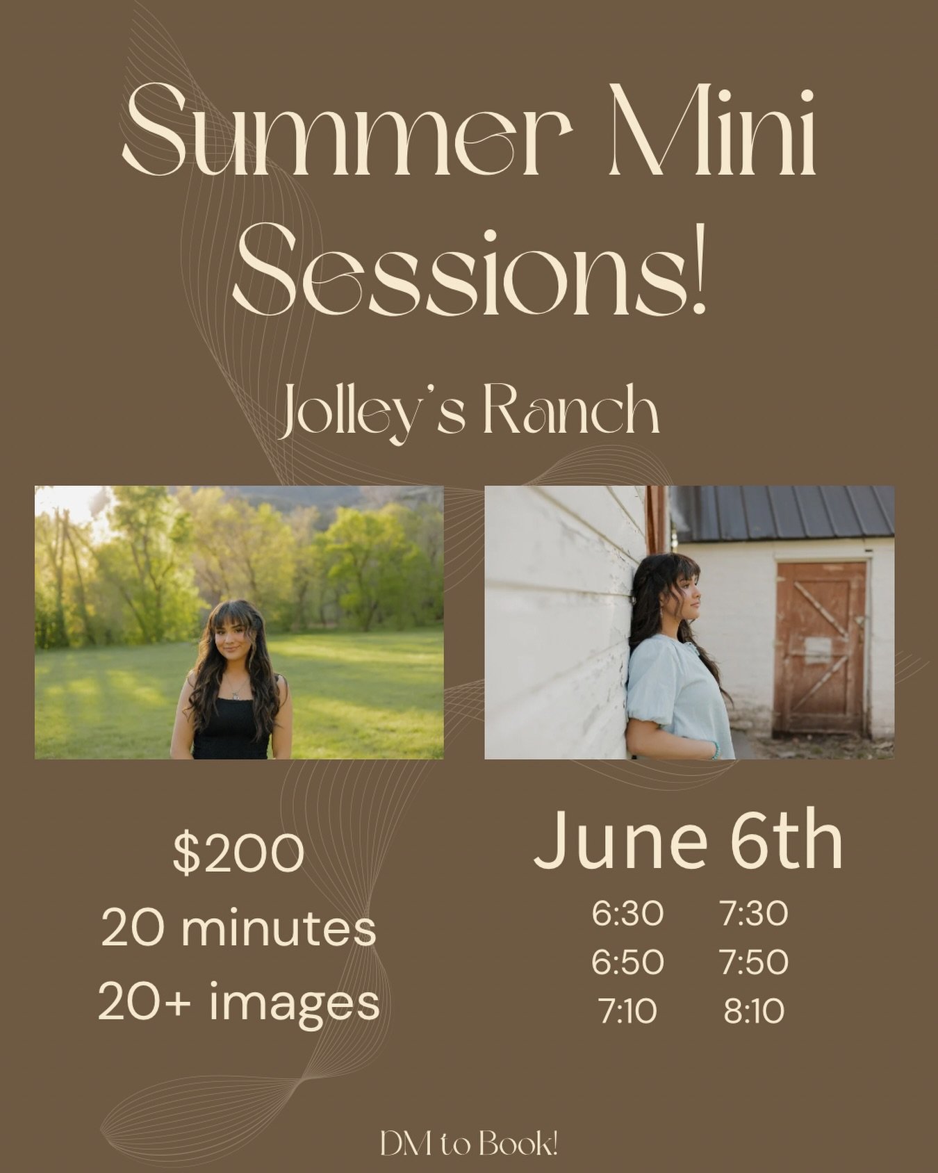 I&rsquo;m doing a round of summer mini sessions!! These are perfect for missionaries, individuals, couples, or branding photos! I&rsquo;ve had a lot of girls use them to get pictures with their boyfriends before they leave on their missions. It&rsquo