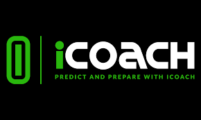 iCoach logo with green and white text on a black background