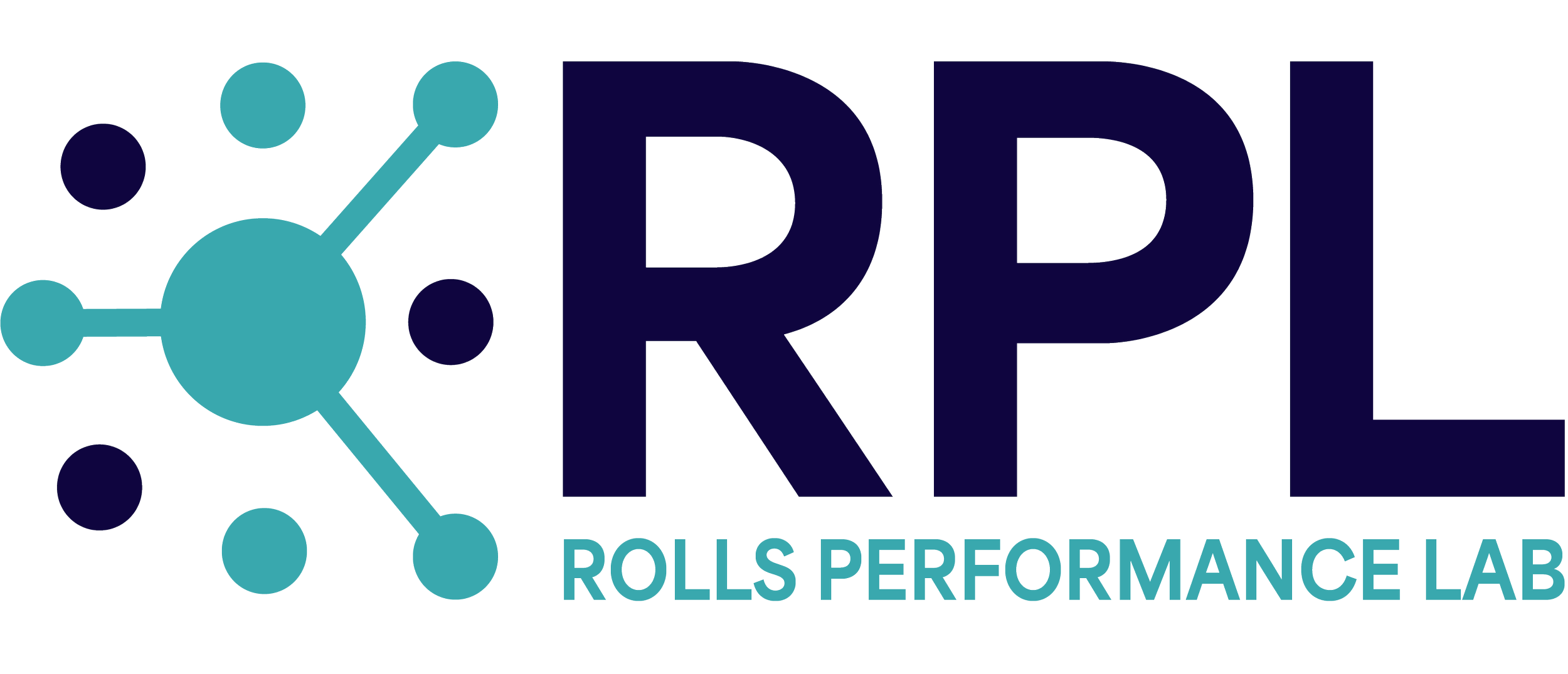 The logo of RPI Rolls Performance Lab features a stylized molecular structure in light blue to the left, with the acronym and name in dark blue and light blue text.