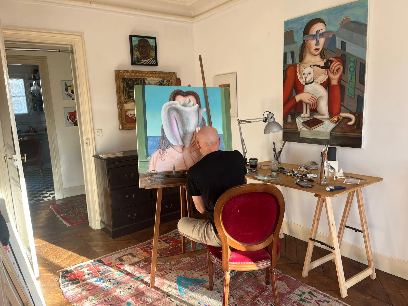 working on the Shell painting.JPEG