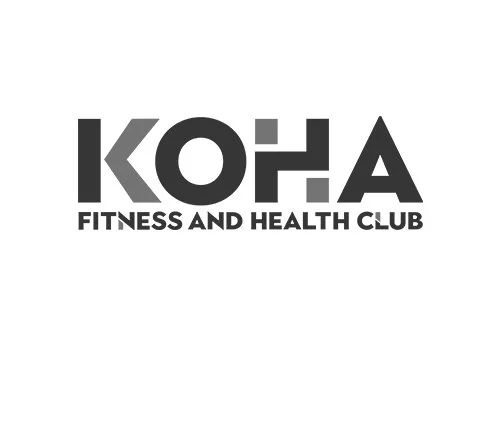 KOHA Fitness and Health Club logo in black and white.