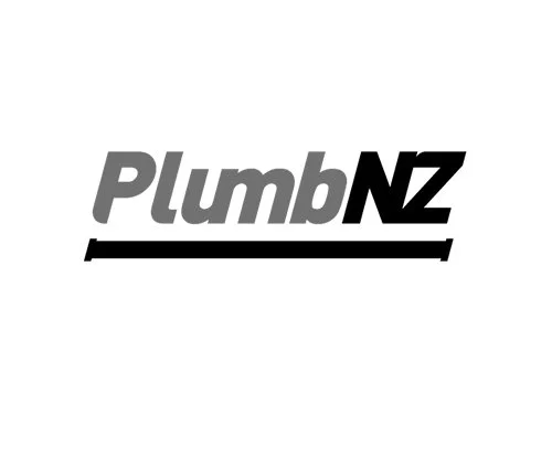 PlumbNZ logo in black and gray text with a black underline.