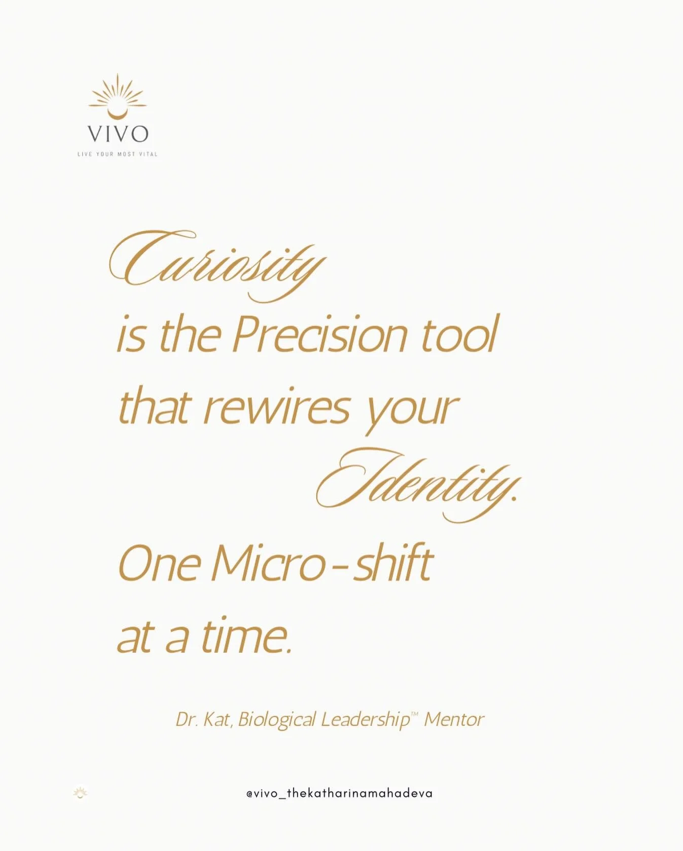 This is the work.

Not hacks, not hustle, just deep, strategic curiosity.
That&rsquo;s how you build capacity for your next-level identity. 

Save this post for your next level evolution.

Xoxo,

Dr. Kat

#BiologicalLeadership&trade; #SomaticIntellig