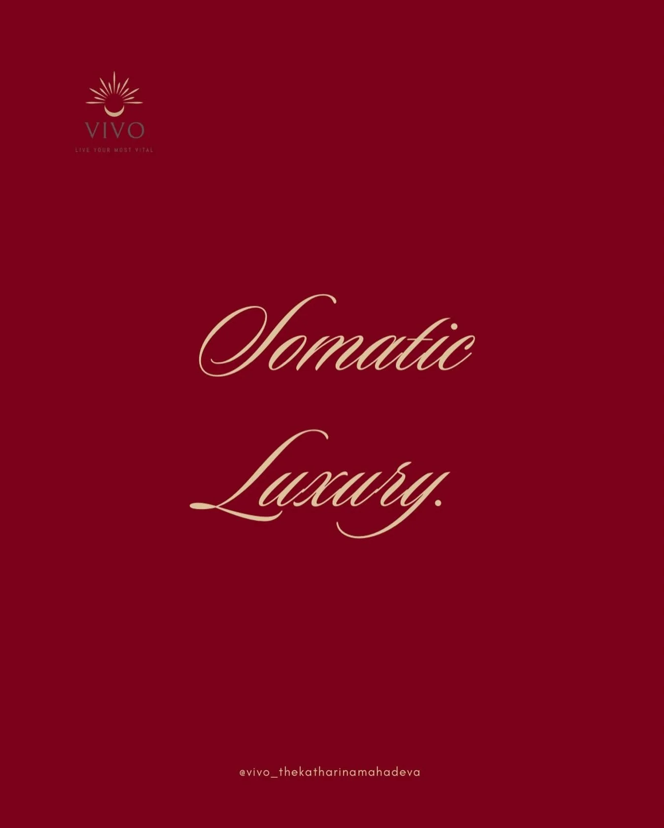 Most people think luxury is about softness.
But I have a different definition for your nervous system. 

Somatic luxury isn&rsquo;t about pampering.
It&rsquo;s about precision.
It&rsquo;s about non-extraction.
It&rsquo;s about being with your body in
