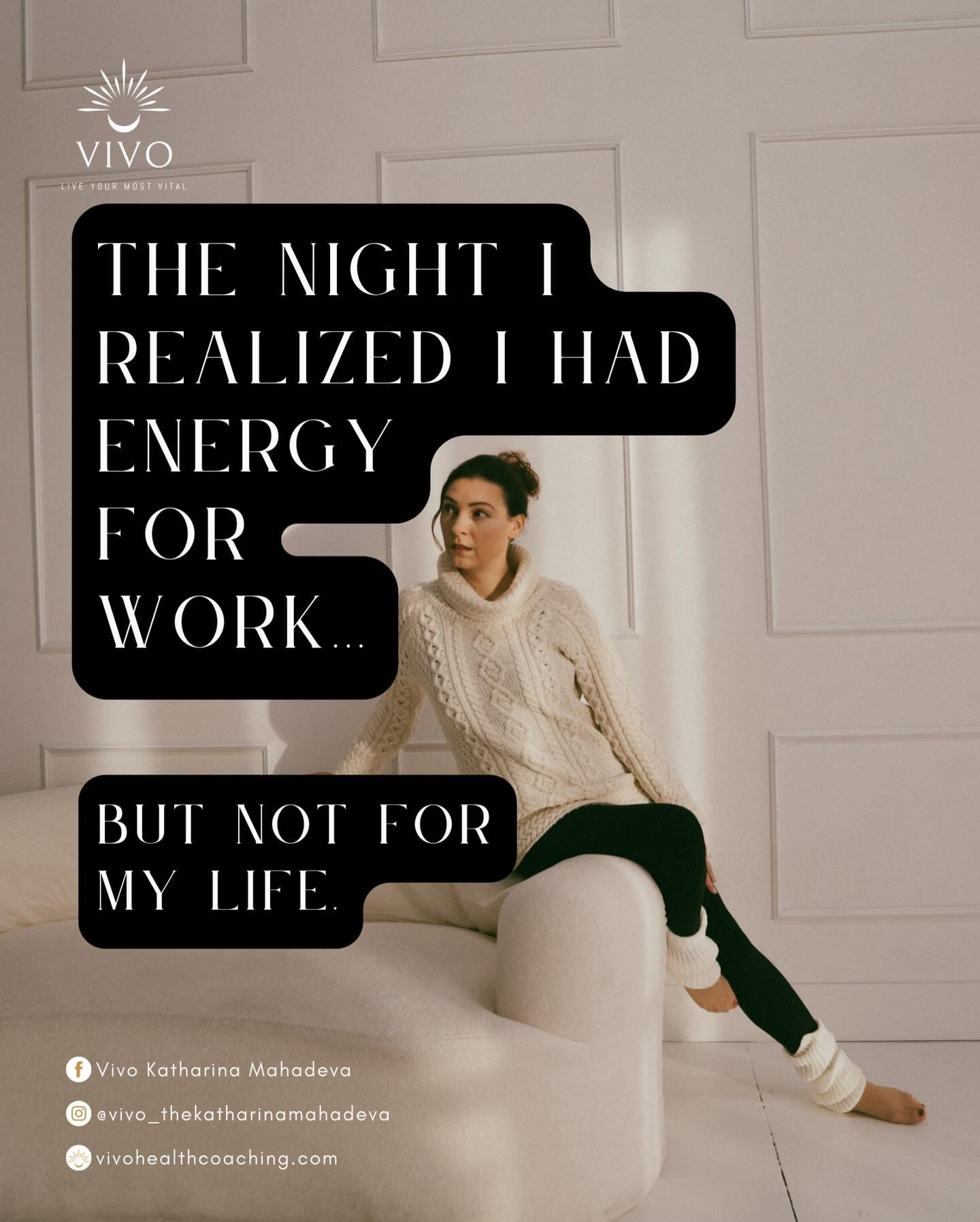 The night I realized I had energy for work, but not for my life.

That realization hit me like a ton of bricks.

I was highly competent.
And quietly dying inside.

The dream burning in my chest &mdash; demanding to be created &mdash; was fighting for