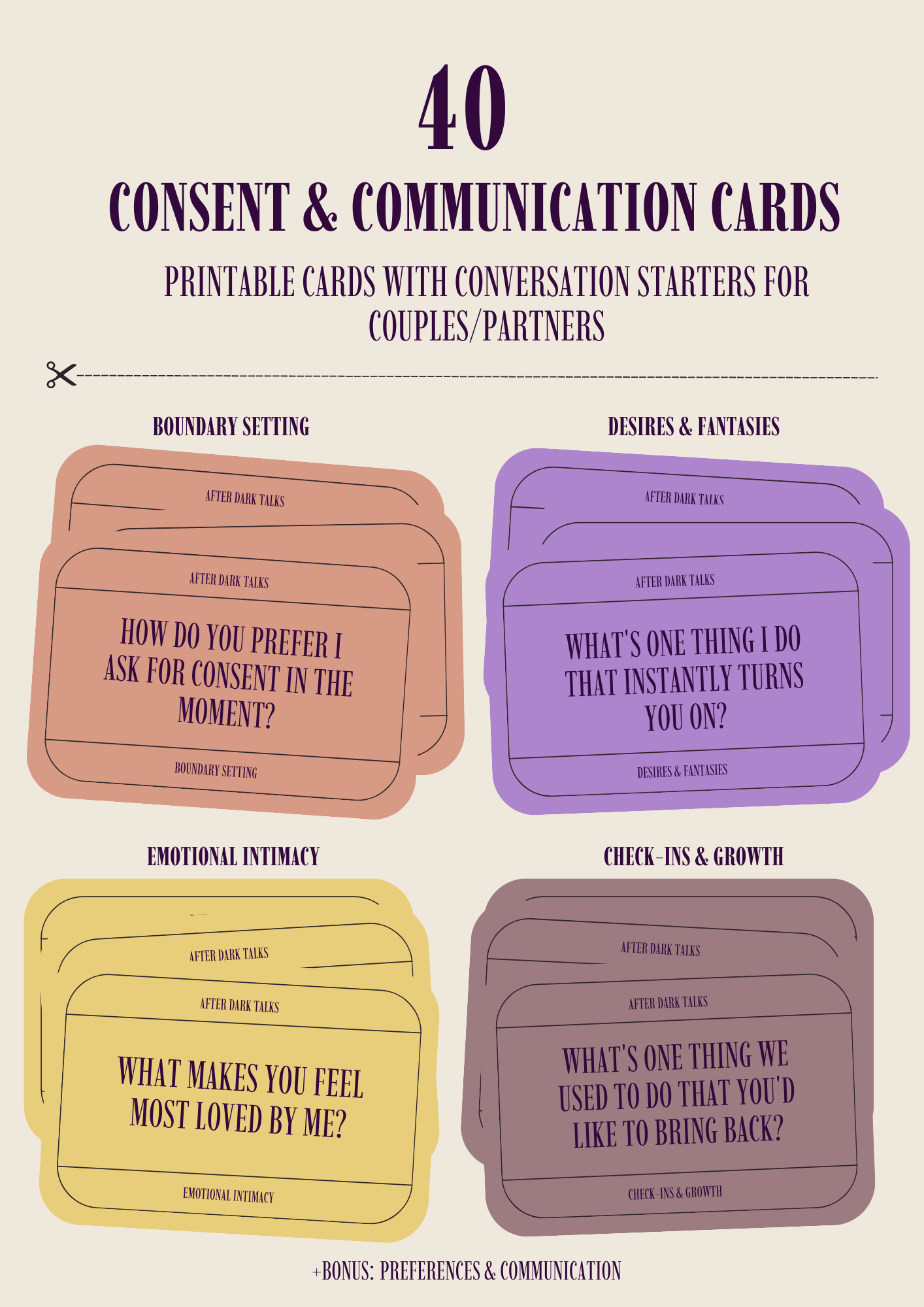 The Intimacy Deck: 40 Questions for Deeper Connection (Digital Download & Printable)