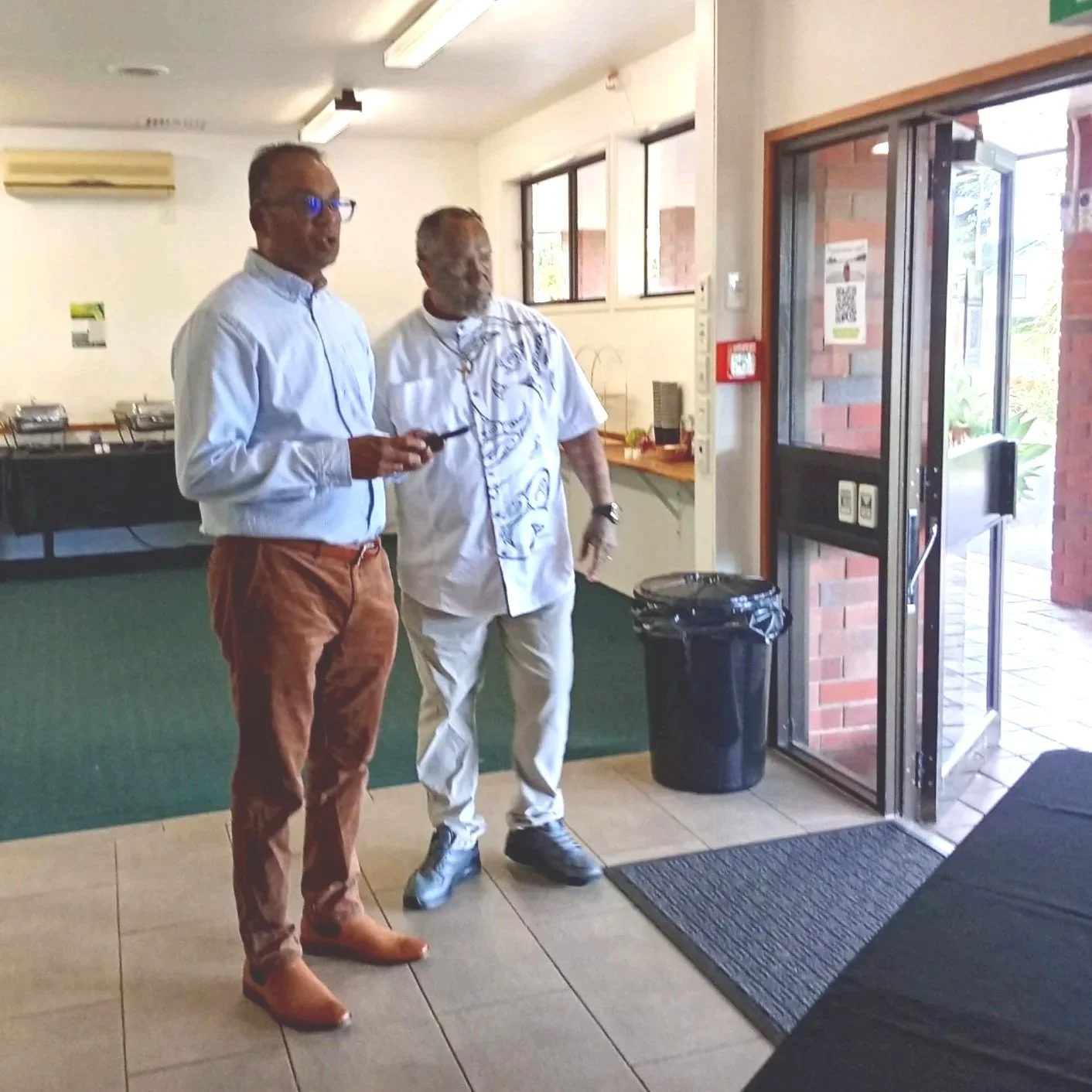 Rob and Len - welcoming our whanau